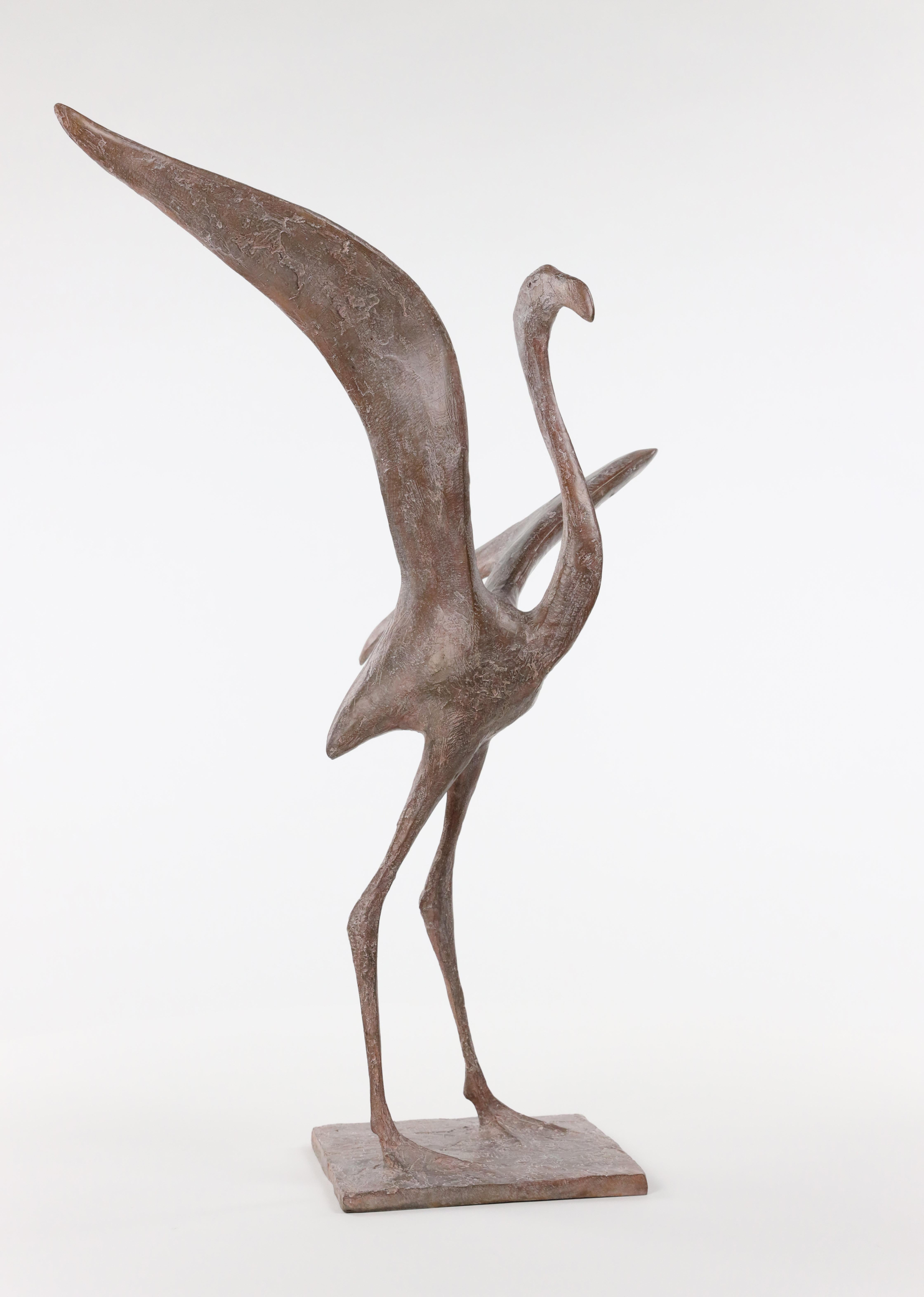 Flight VII di Pierre Yermia - Scultura animale in bronzo, uccello, patina rosa in vendita 8