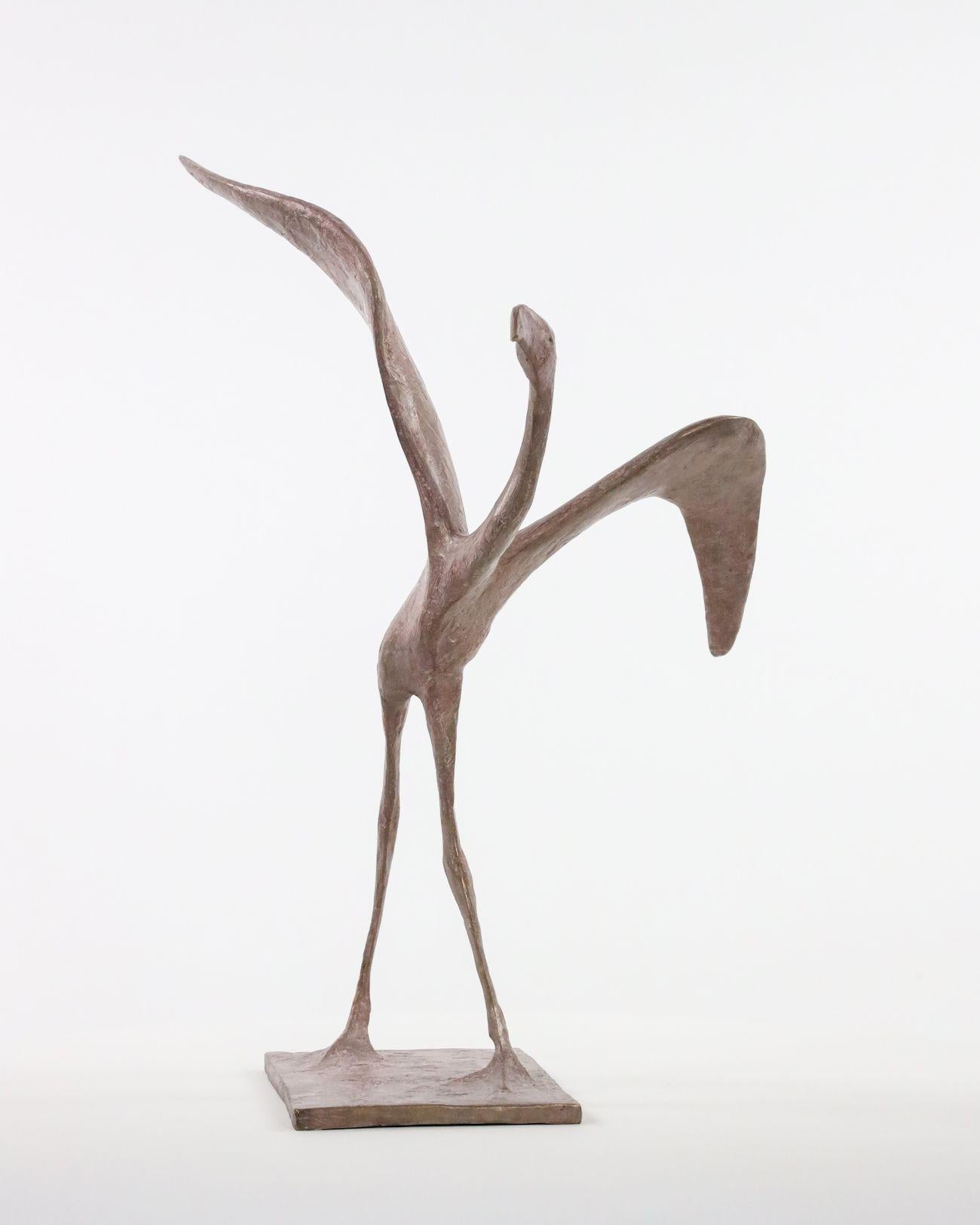 Vuelo VIII by Pierre Yermia - Escultura de bronce animal, pájaro, elegante, tono rosa en venta 2
