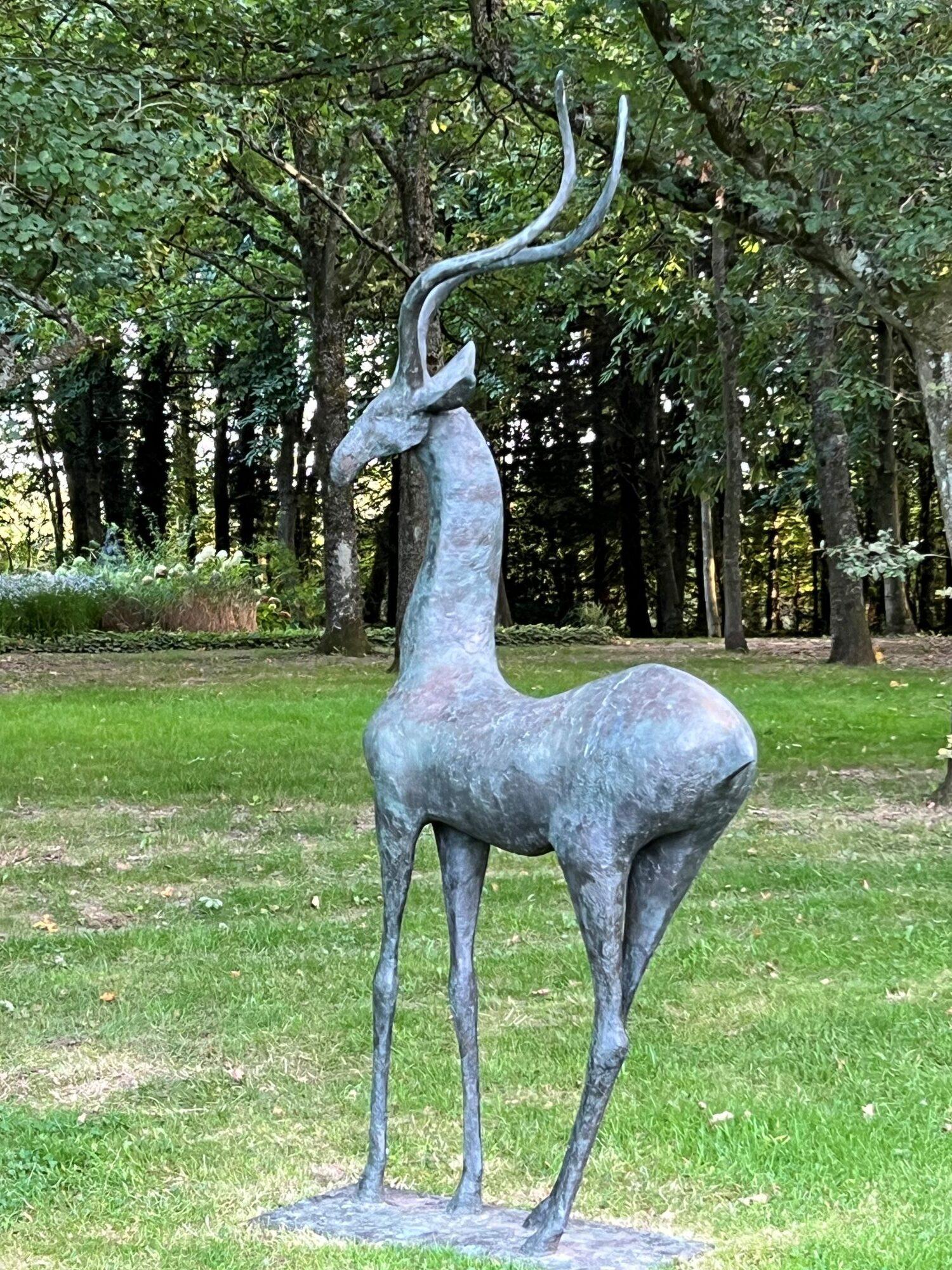 Gazelle by Pierre Yermia - 7.87 Ft High Bronze Sculpture, Outdoor Art, Animal