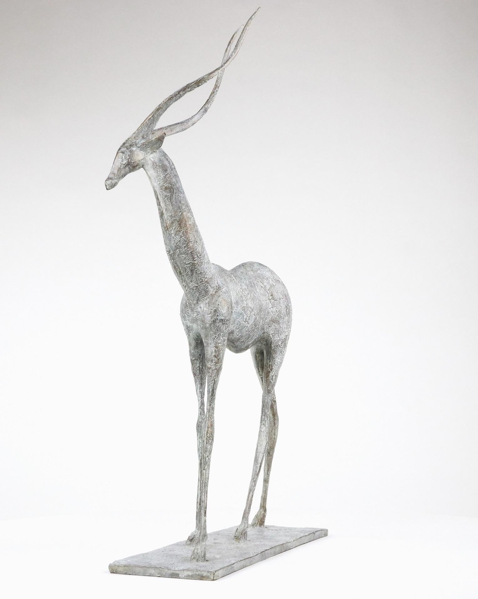 Gazelle I by Pierre Yermia - Escultura animal en bronce, figurativa, gris, elegante en venta 5