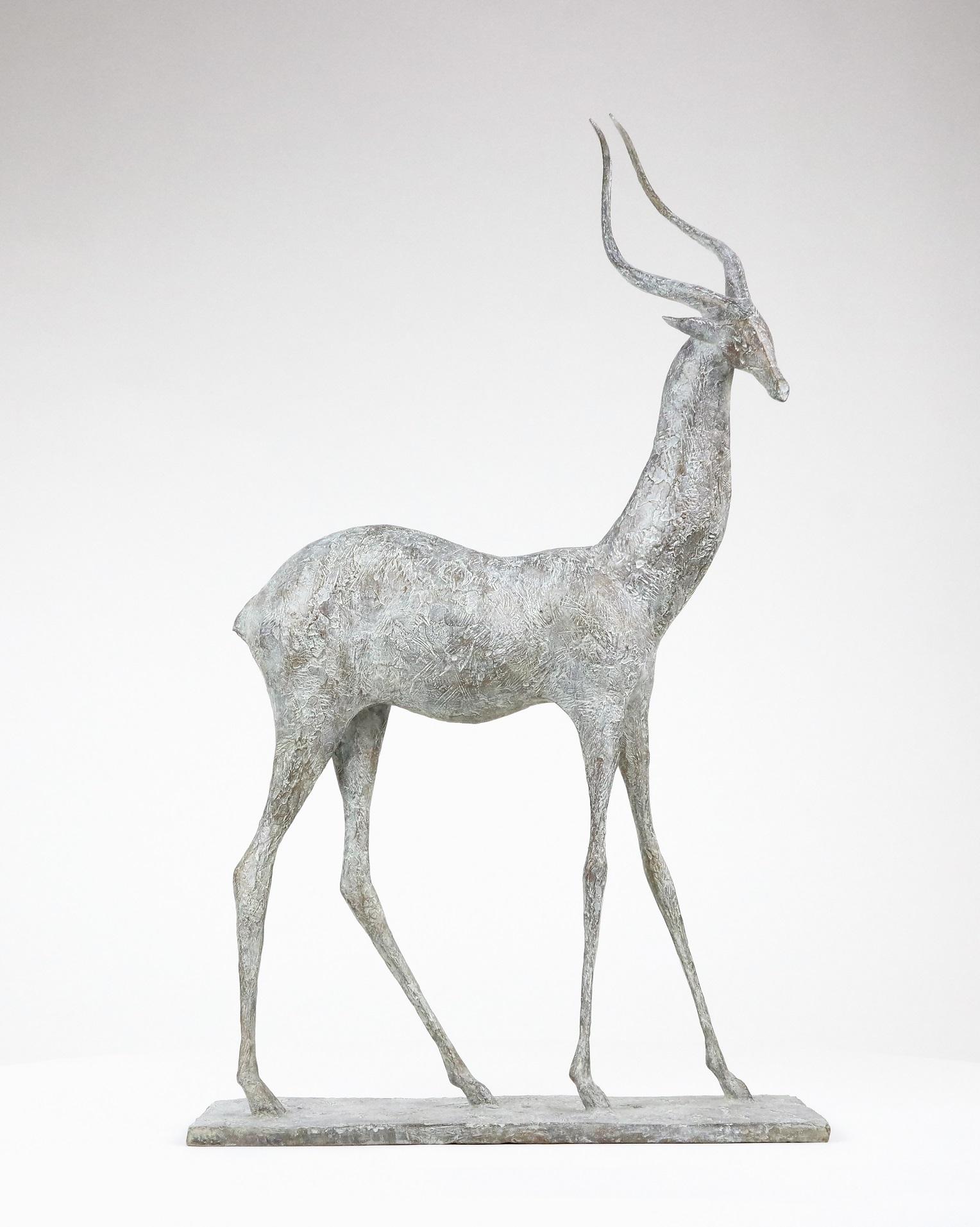 Gazelle I di Pierre Yermia - Scultura animale in bronzo, figurativa, grigia, elegante