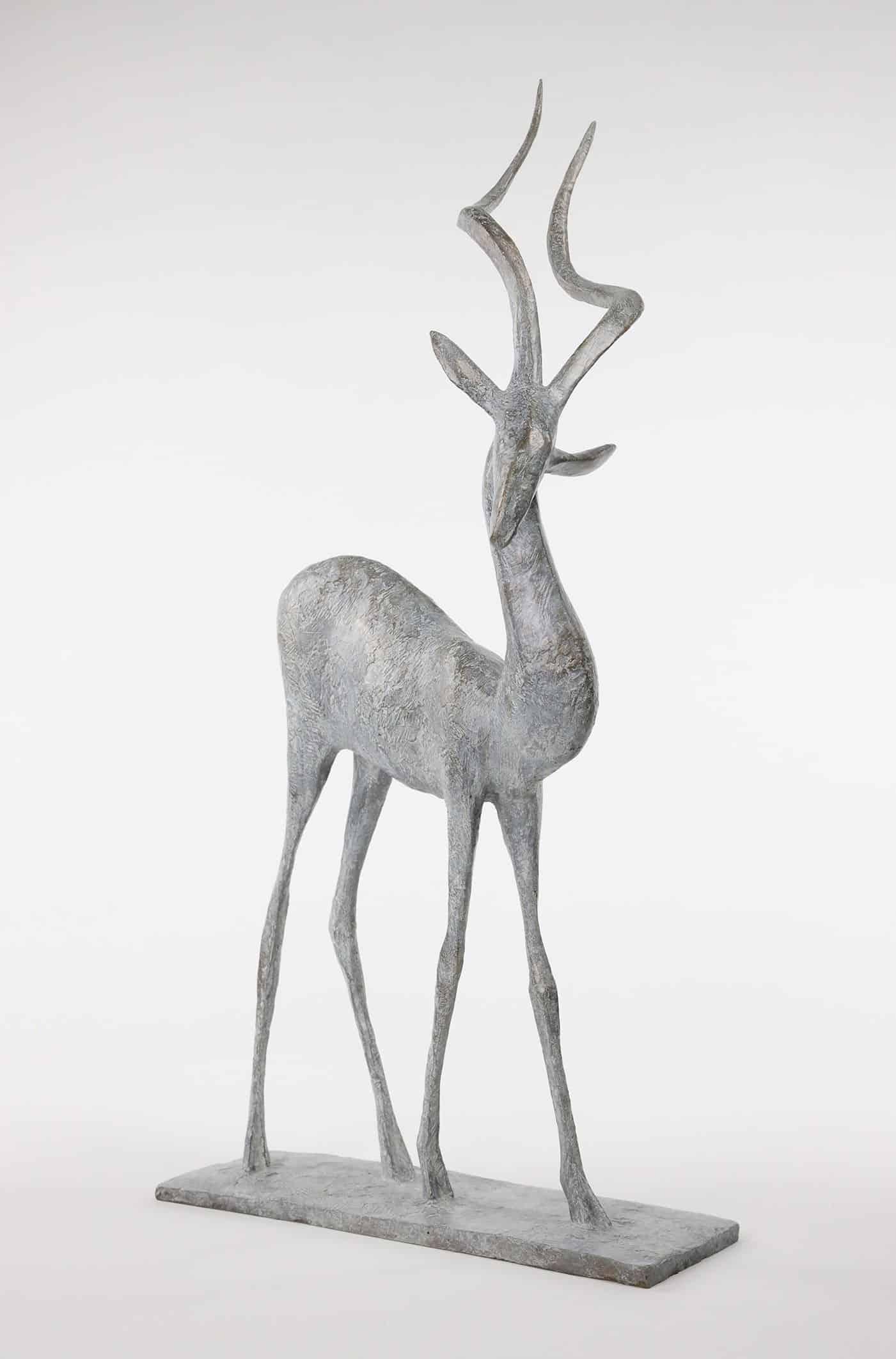 Gacela VII de Pierre Yermia - Escultura animal en bronce, figurativa, elegante en venta 1