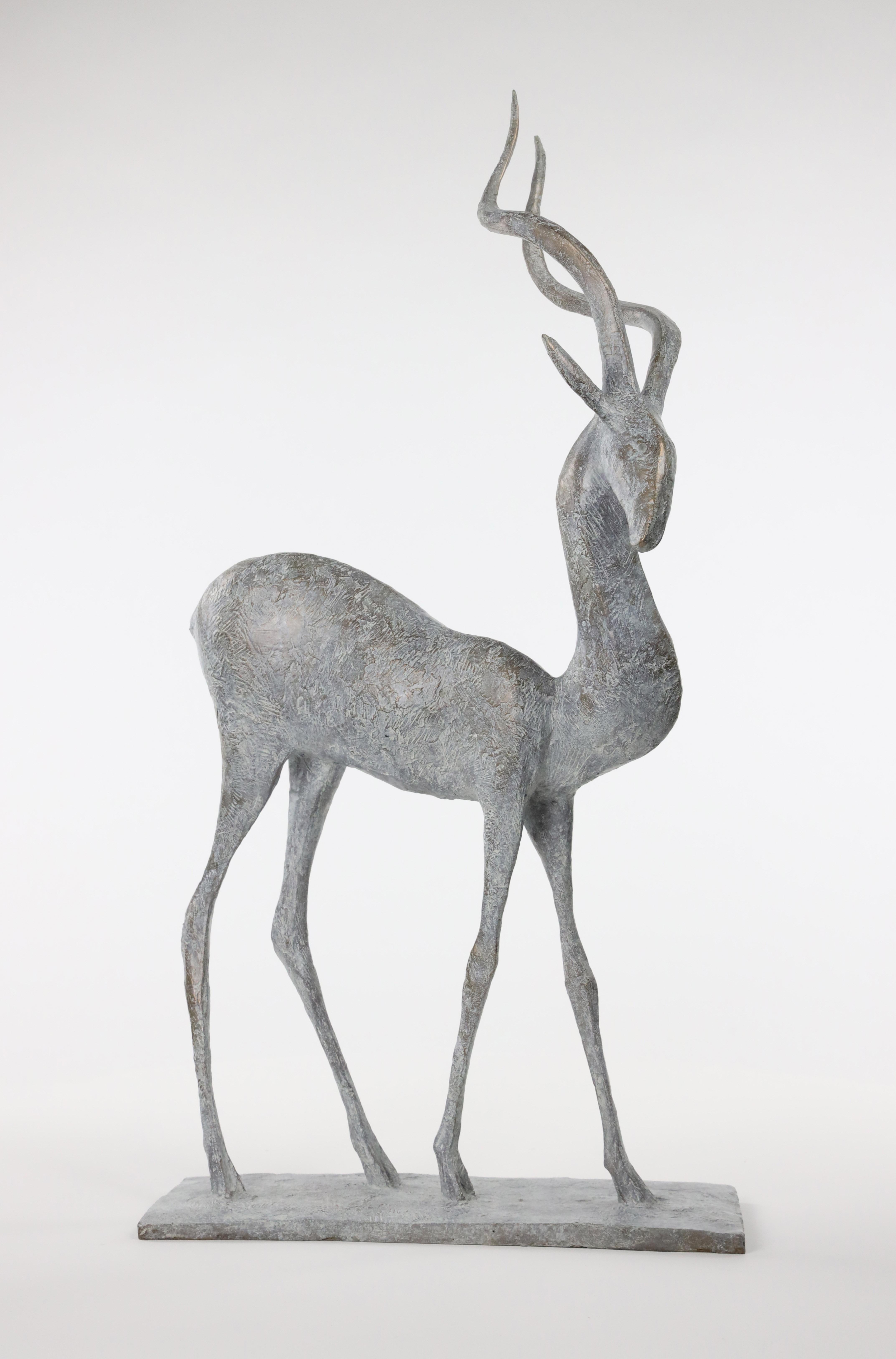 Gacela VII de Pierre Yermia - Escultura animal en bronce, figurativa, elegante en venta 4