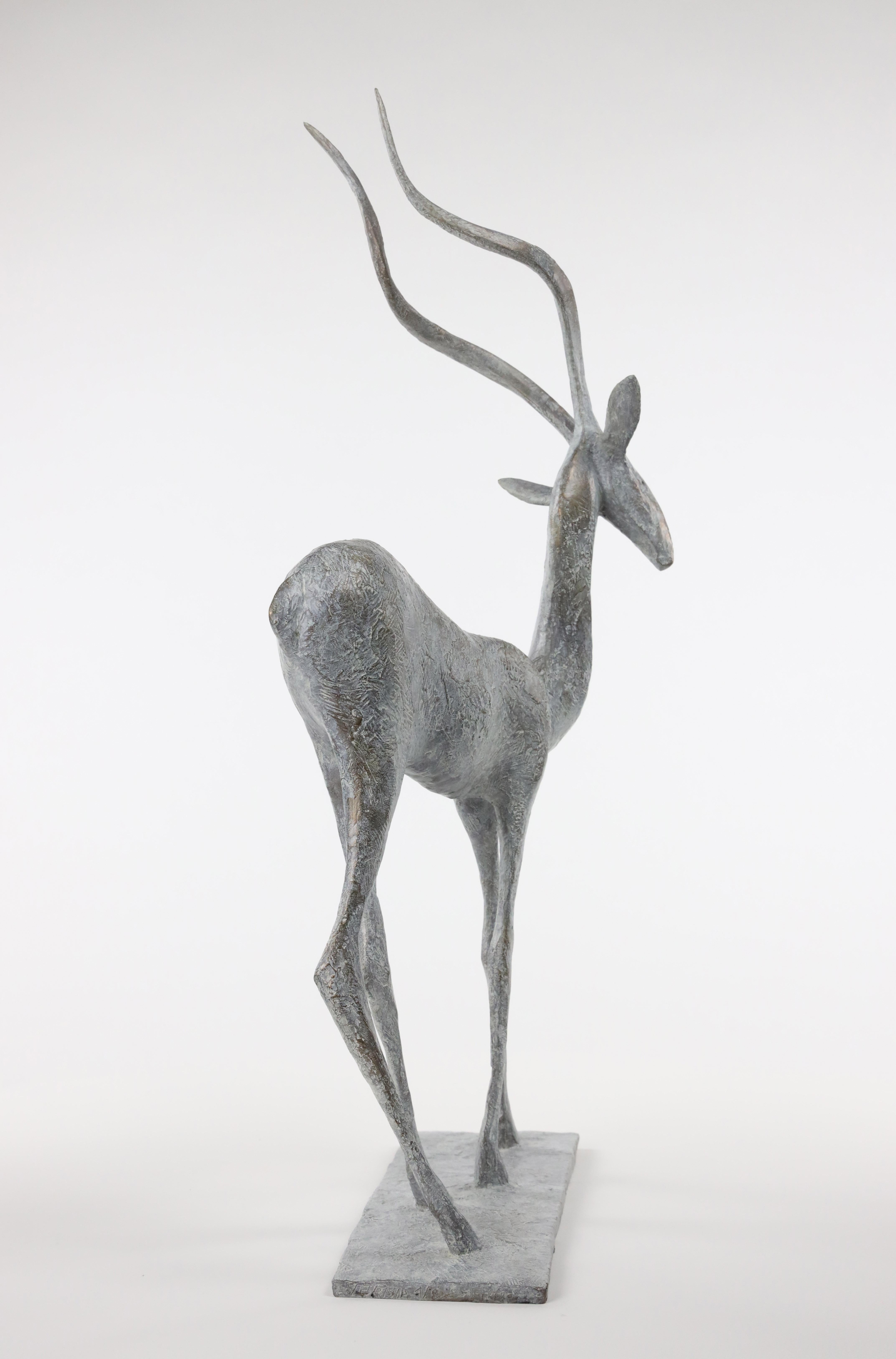 Gacela VII de Pierre Yermia - Escultura animal en bronce, figurativa, elegante en venta 5