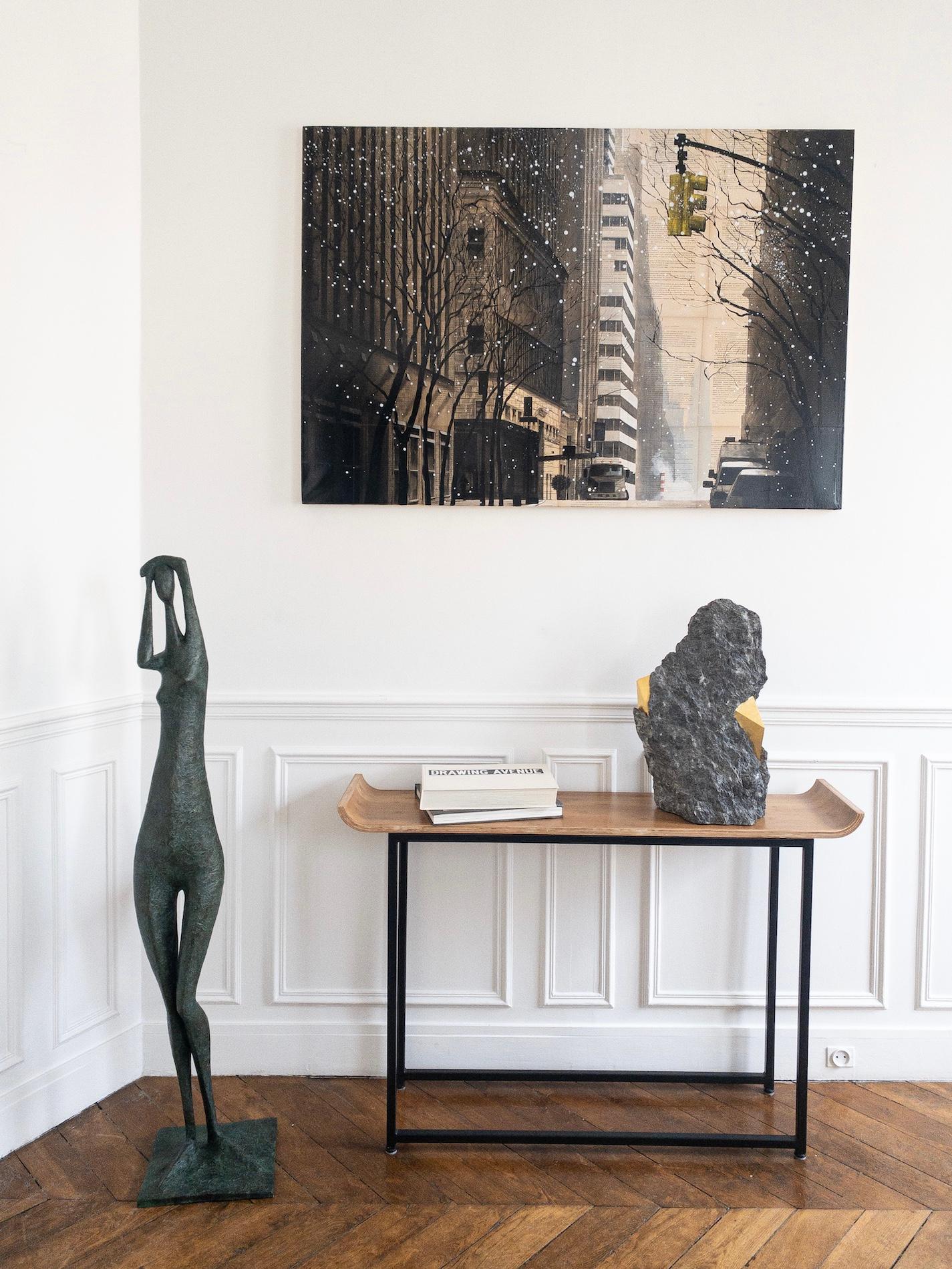 Great Arms Raised Standing Figure I by Pierre Yermia - Contemporary sculpture For Sale 1
