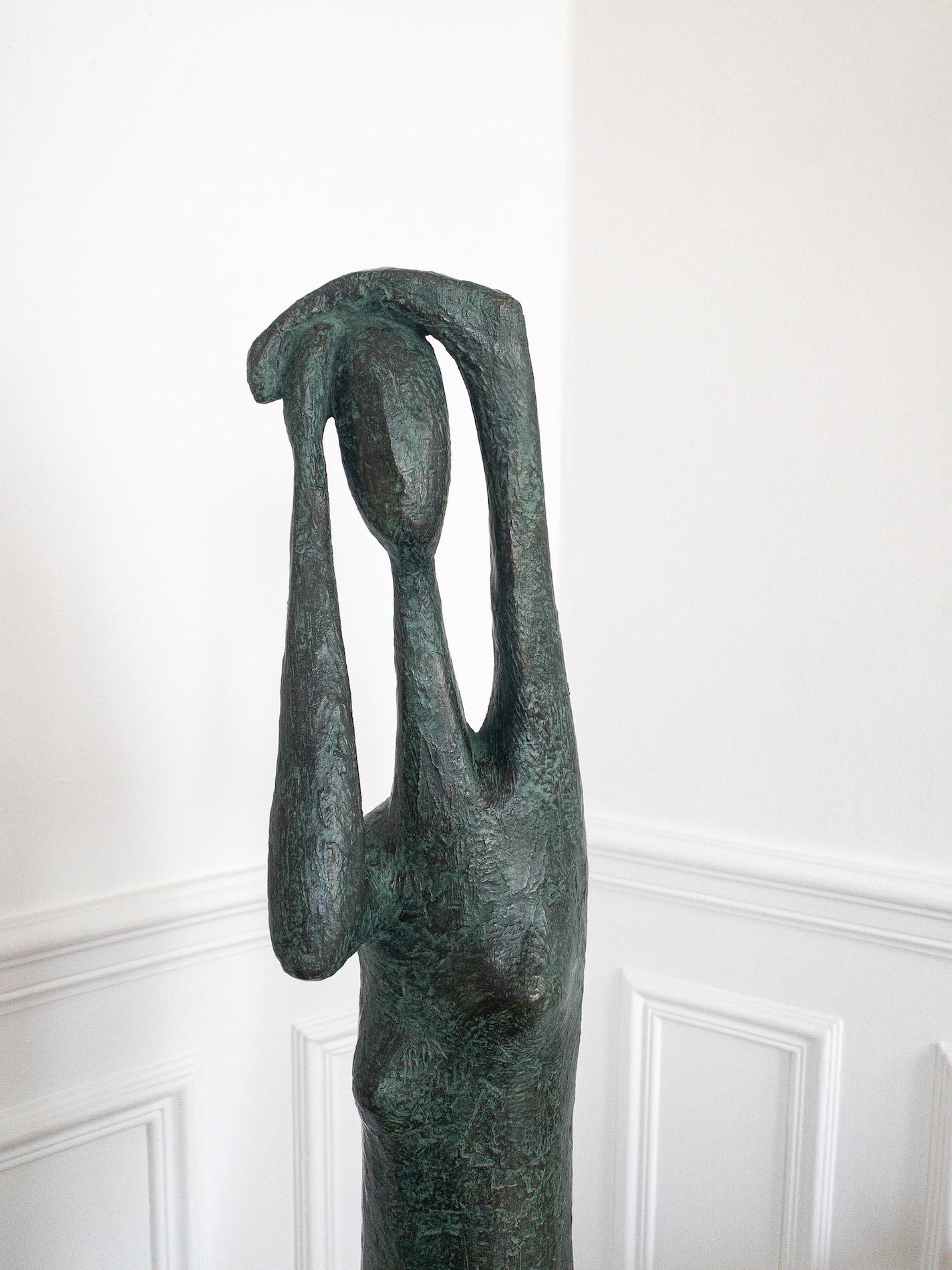 Great Arms Raised Standing Figure I by Pierre Yermia - Contemporary sculpture For Sale 8