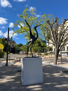 Heron (Large) by Pierre Yermia - Animal sculpture, bronze, bird, outdoor art