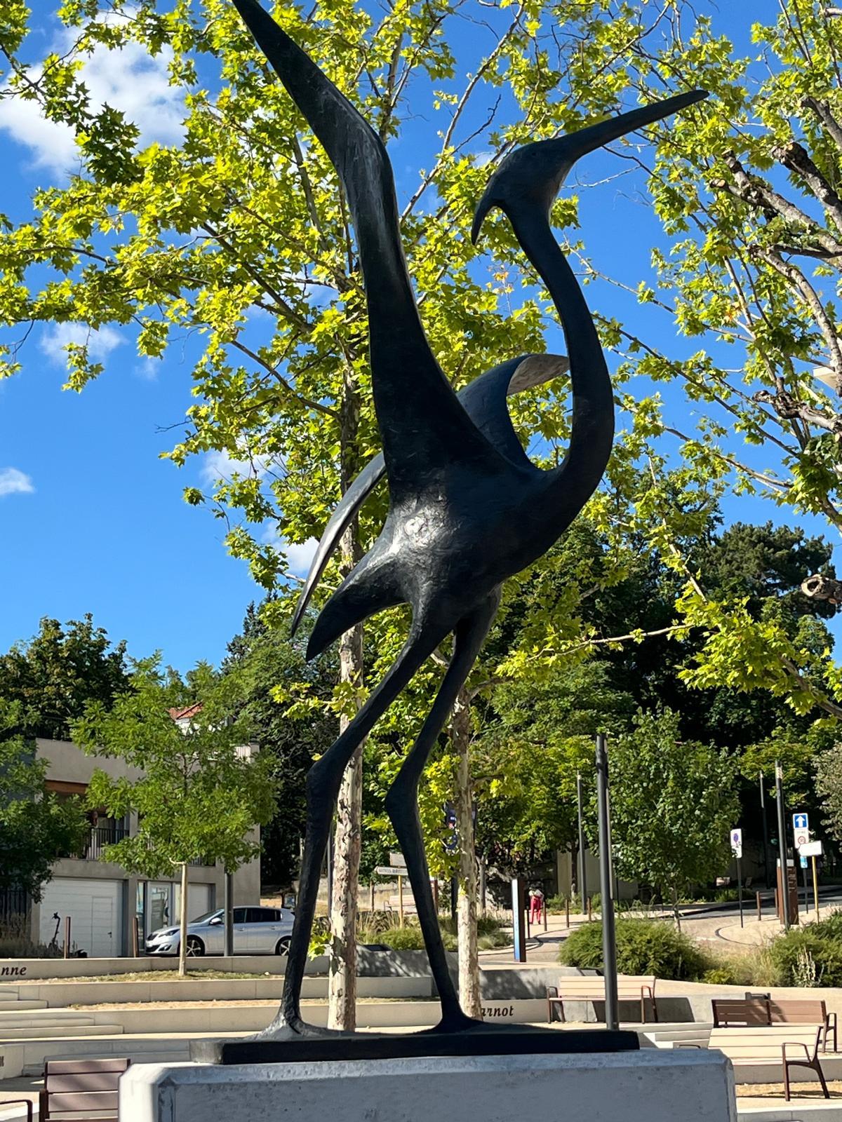 Heron (grand) par Pierre Yermia, sculpture animalière, bronze, oiseau, extérieur, nature en vente 2