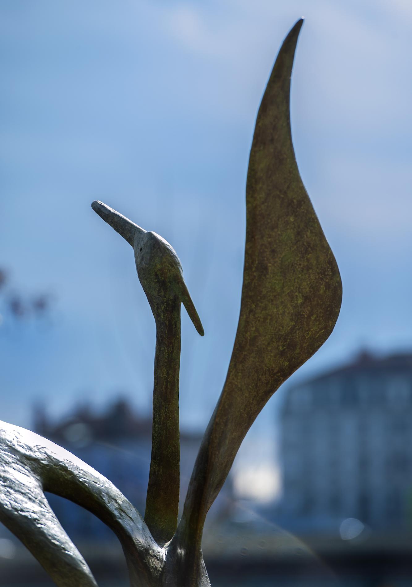 Garza (Grande) de Pierre Yermia - Escultura animal, bronce, ave, exterior, naturaleza en venta 6