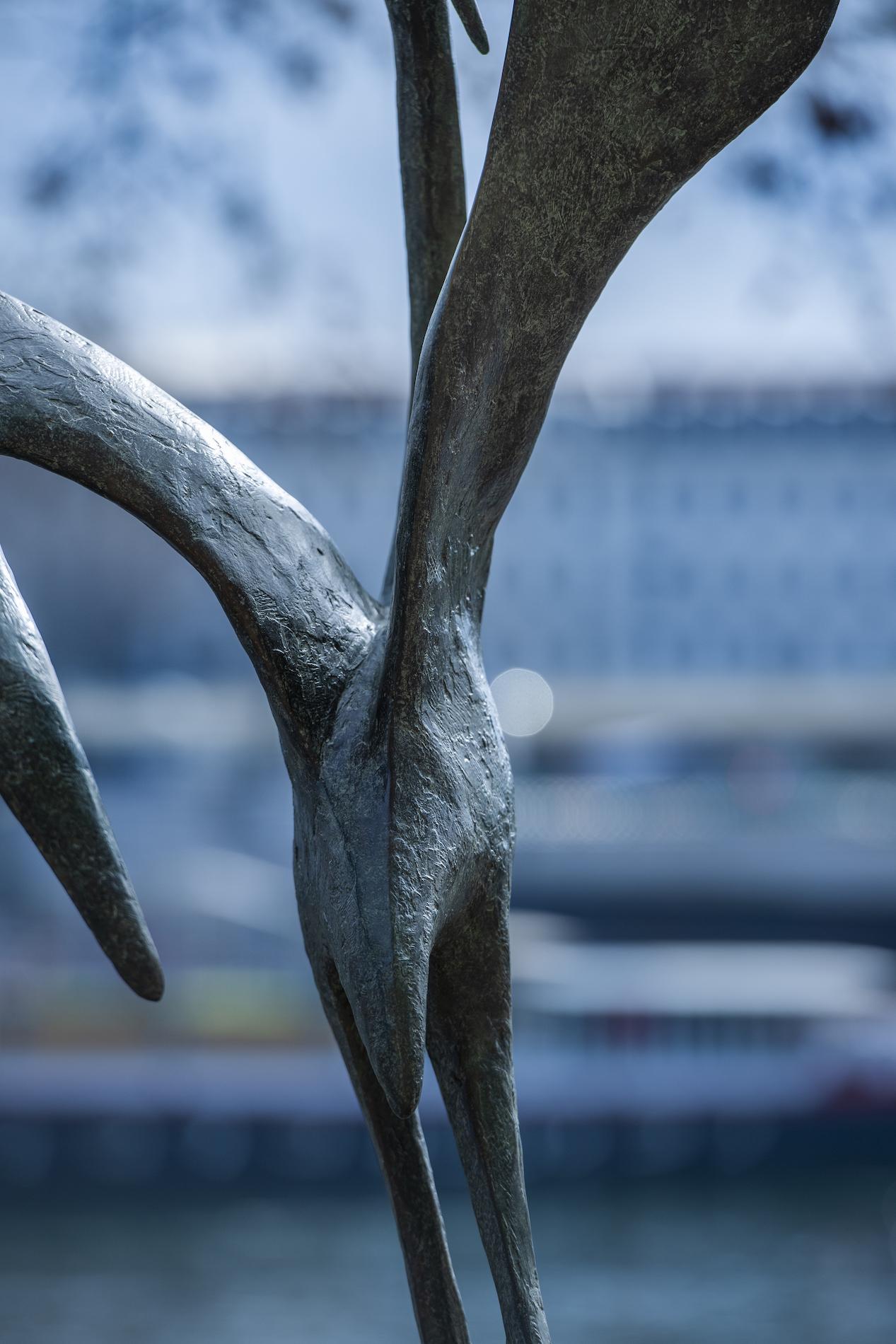 Garza (Grande) de Pierre Yermia - Escultura animal, bronce, ave, exterior, naturaleza en venta 7