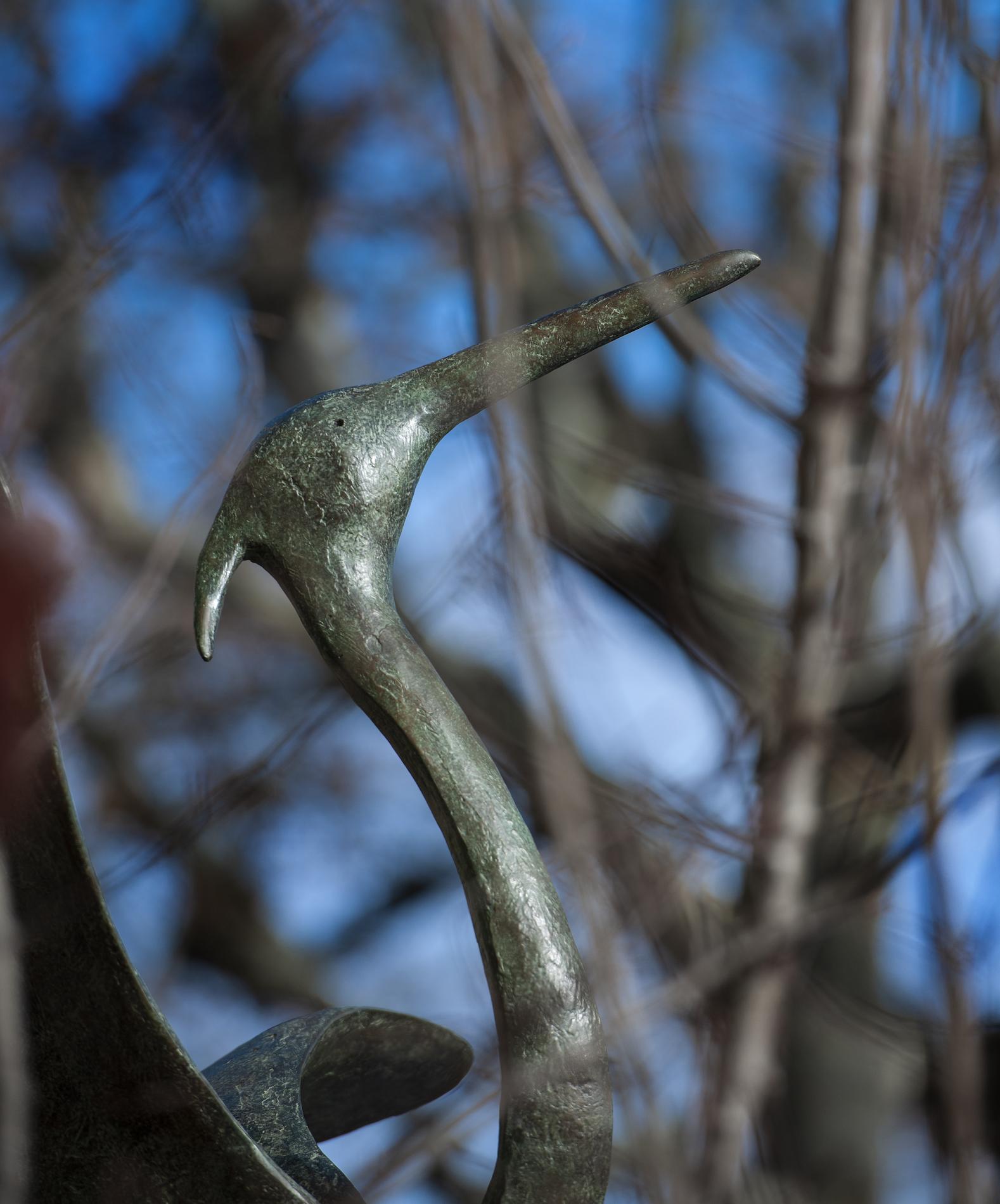 Garza (Grande) de Pierre Yermia - Escultura animal, bronce, ave, exterior, naturaleza en venta 8