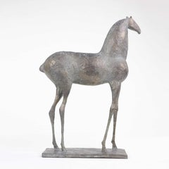 „Horse II-S“ von Pierre Yermia – Tierbronze-Skulptur, 43 cm Groß