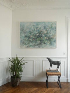 Caballo XIII de Pierre Yermia - Escultura animal de bronce, pátina gris y azul