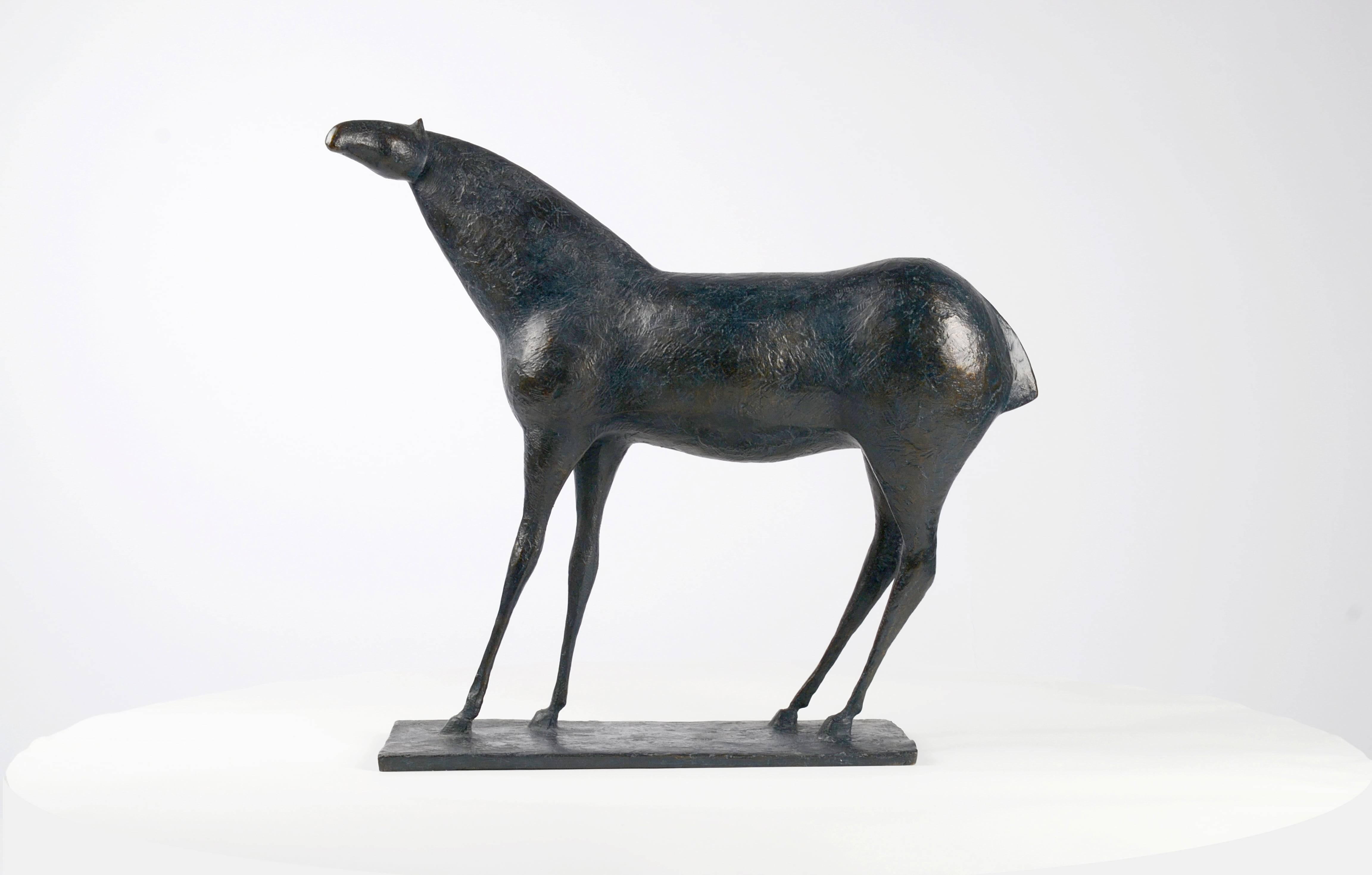 Horse XIII is a bronze sculpture by French contemporary artist Pierre Yermia, dimensions are 49 × 52 × 17 cm (19.3 × 20.5 × 6.7 in). 
The sculpture is signed and numbered, it is part of a limited edition of 8 editions + 4 artist’s proofs, and comes