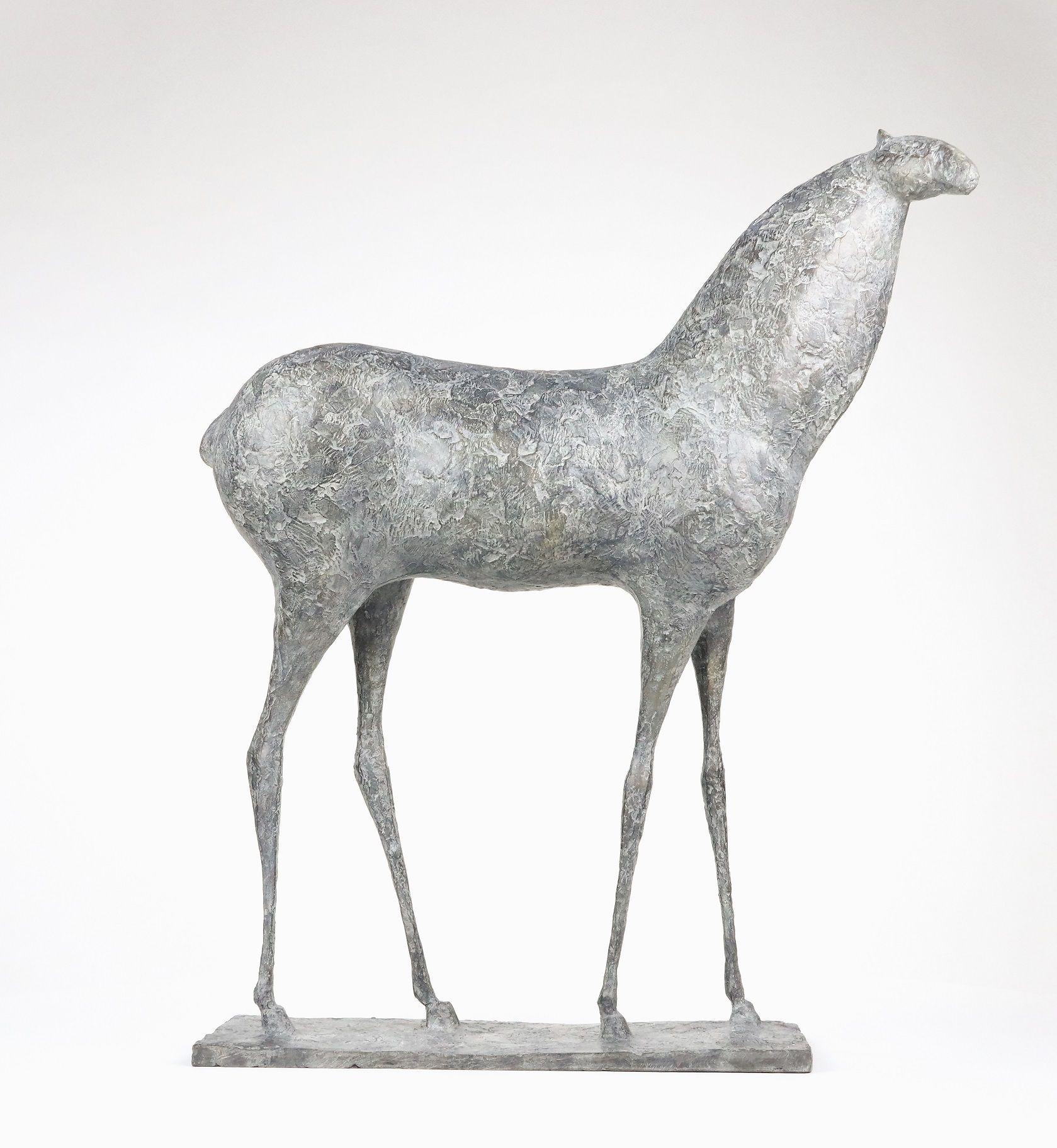 Horse XIV is a bronze sculpture by French contemporary artist Pierre Yermia, dimensions are 60 × 55 × 16 cm (23.6 × 21.7 × 6.3 in). 
The sculpture is signed and numbered, it is part of a limited edition of 8 editions + 4 artist’s proofs, and comes