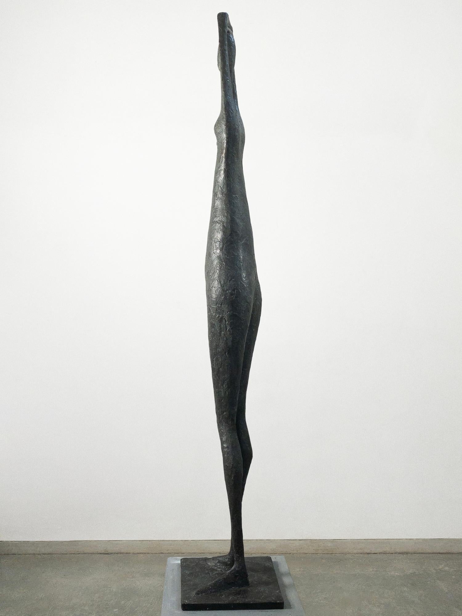 Large Arms Raised Standing Figure II by Pierre Yermia - Contemporary sculpture For Sale 9