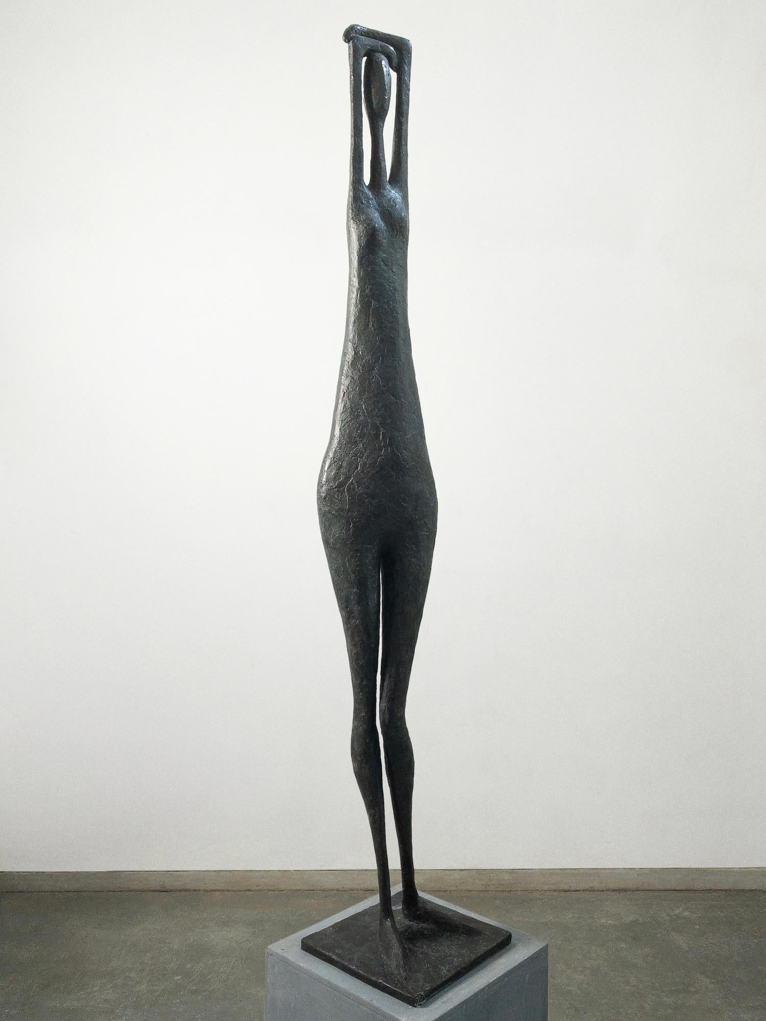 Large Arms Raised Standing Figure II by Pierre Yermia - Contemporary sculpture For Sale 2