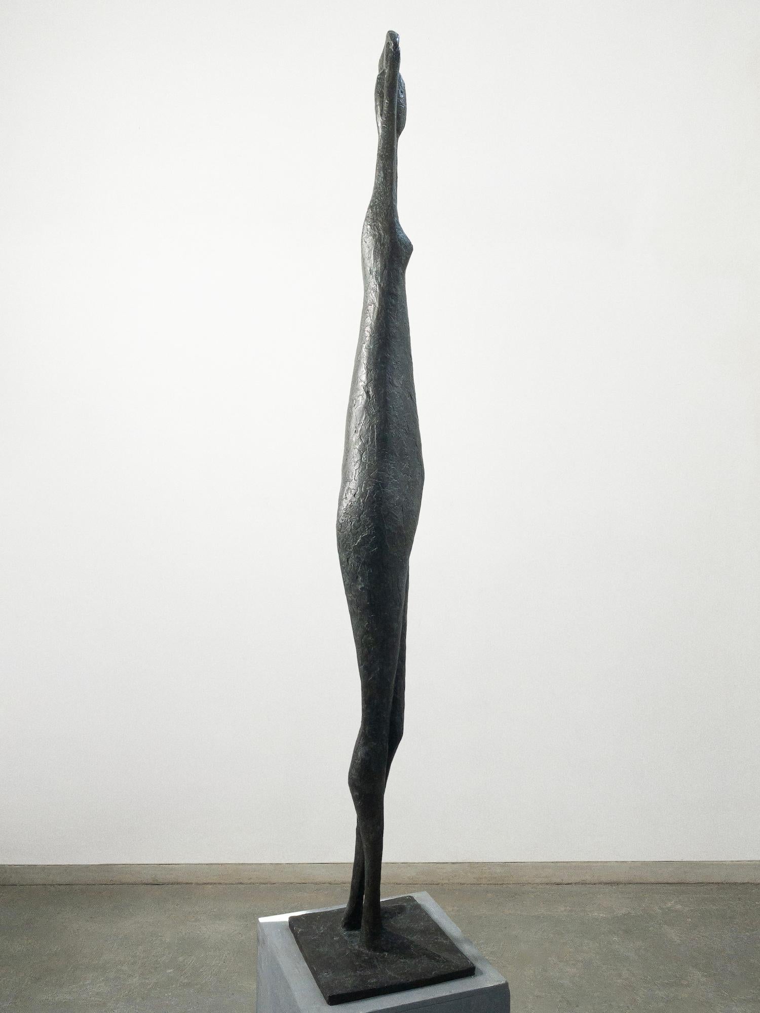 Large Arms Raised Standing Figure II by Pierre Yermia - Contemporary sculpture For Sale 4