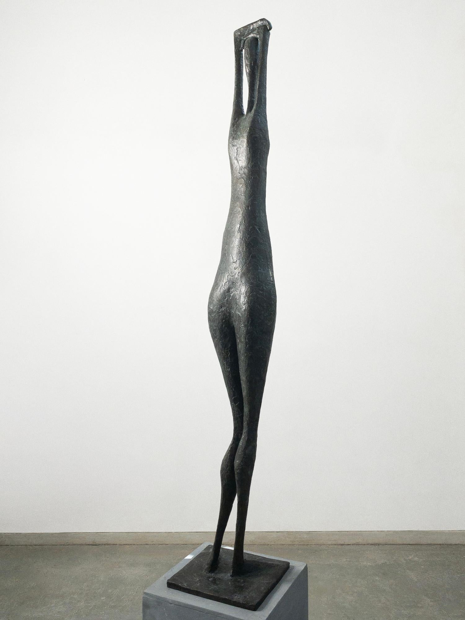 Large Arms Raised Standing Figure II by Pierre Yermia - Contemporary sculpture For Sale 5