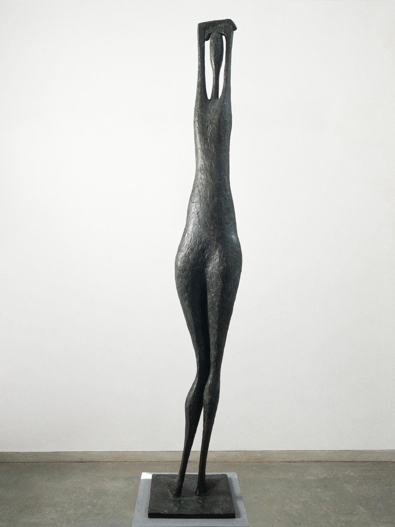Large Arms Raised Standing Figure II by Pierre Yermia - Contemporary sculpture For Sale 6