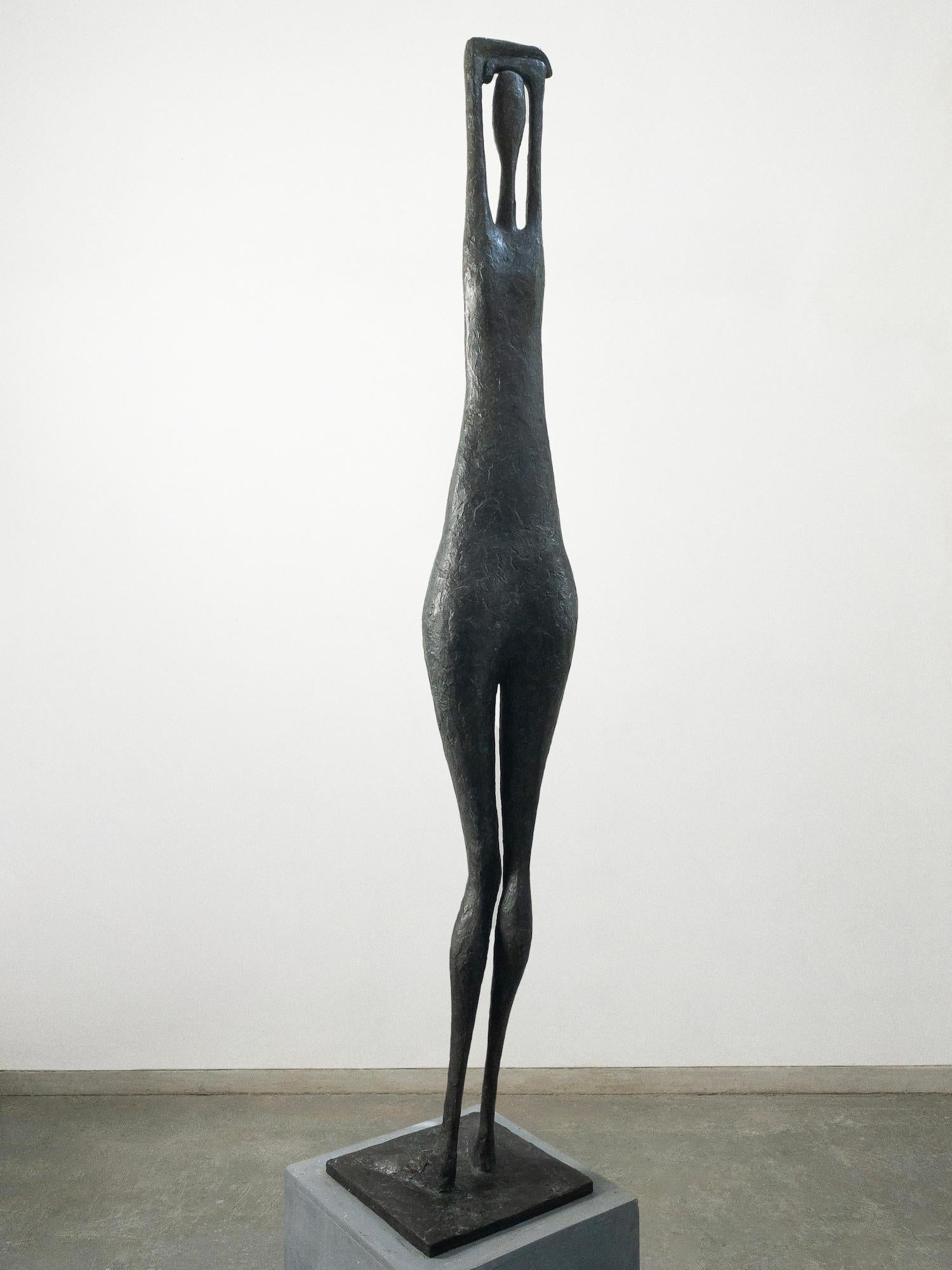 Large Arms Raised Standing Figure II by Pierre Yermia - Contemporary sculpture For Sale 7
