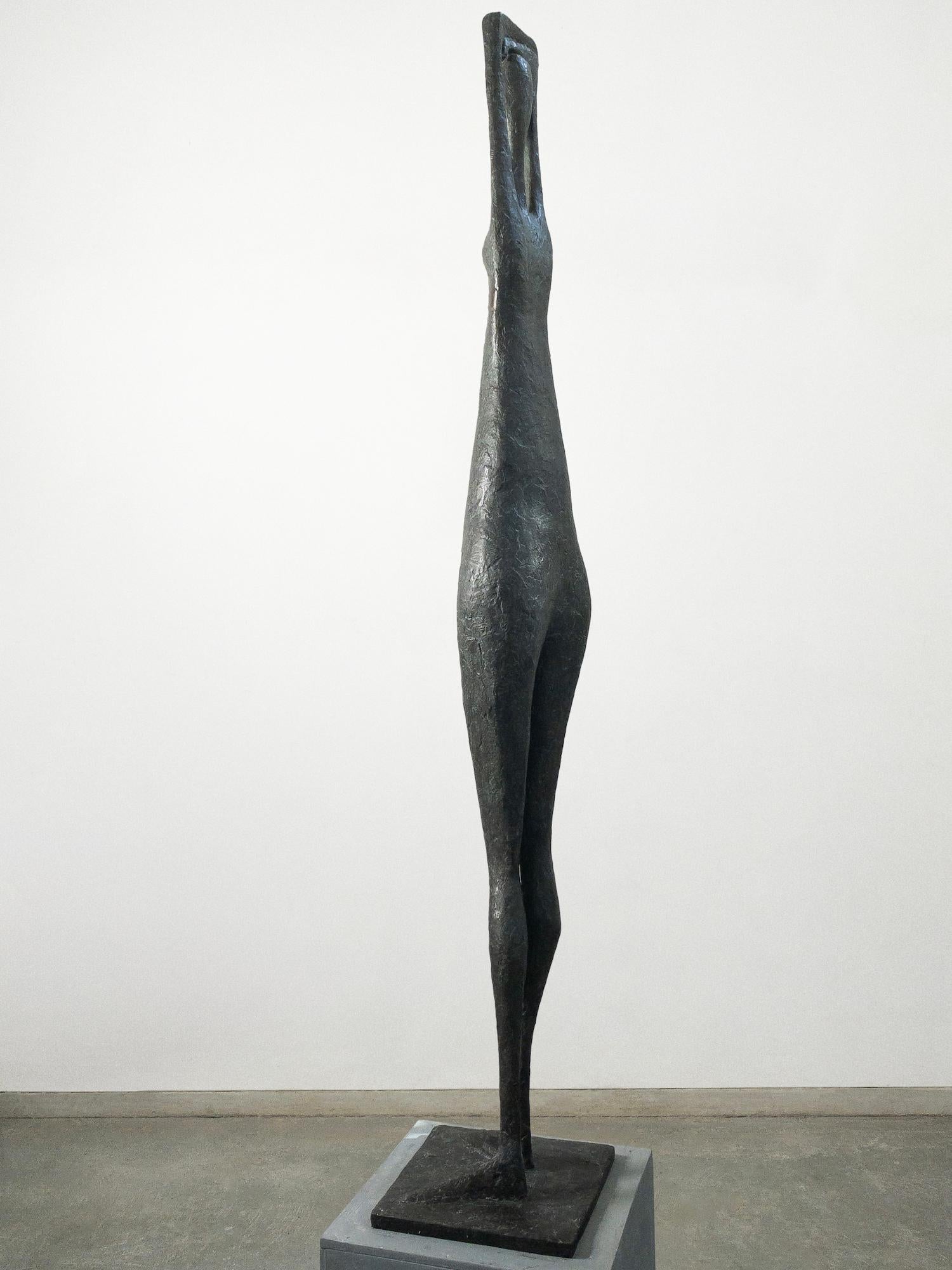 Large Arms Raised Standing Figure II by Pierre Yermia - Contemporary sculpture For Sale 8