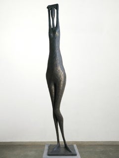 Large Arms Raised Standing Figure II by Pierre Yermia - Contemporary sculpture