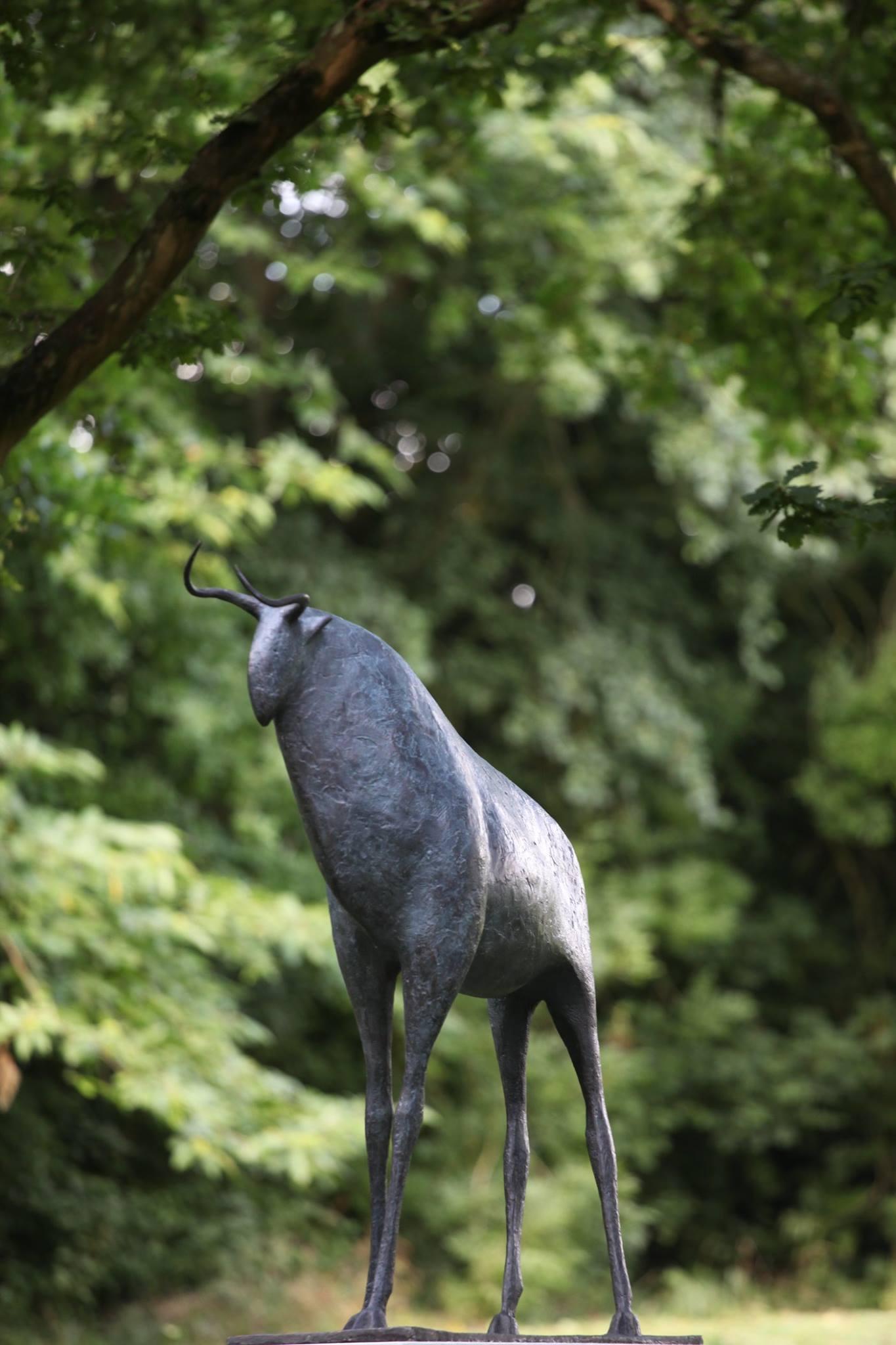 Grand taureau de Pierre Yermia - Sculpture en bronze - Animaux, grande taille, extérieur en vente 3
