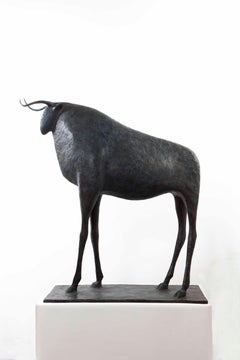 Grand taureau de Pierre Yermia - Sculpture en bronze - Animaux, grande taille, extérieur