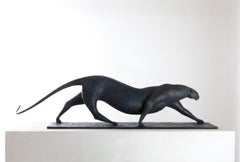 Large Feline by Pierre Yermia - Animal Bronze Sculpture, Outdoor Art