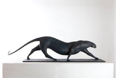 Large Feline by Pierre Yermia - Animal bronze sculpture, outdoor art