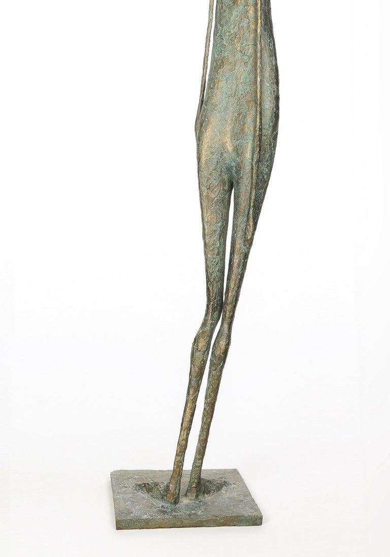 Large Standing Figure VI (contemporary bronze sculpture) - Gold Figurative Sculpture by Pierre Yermia
