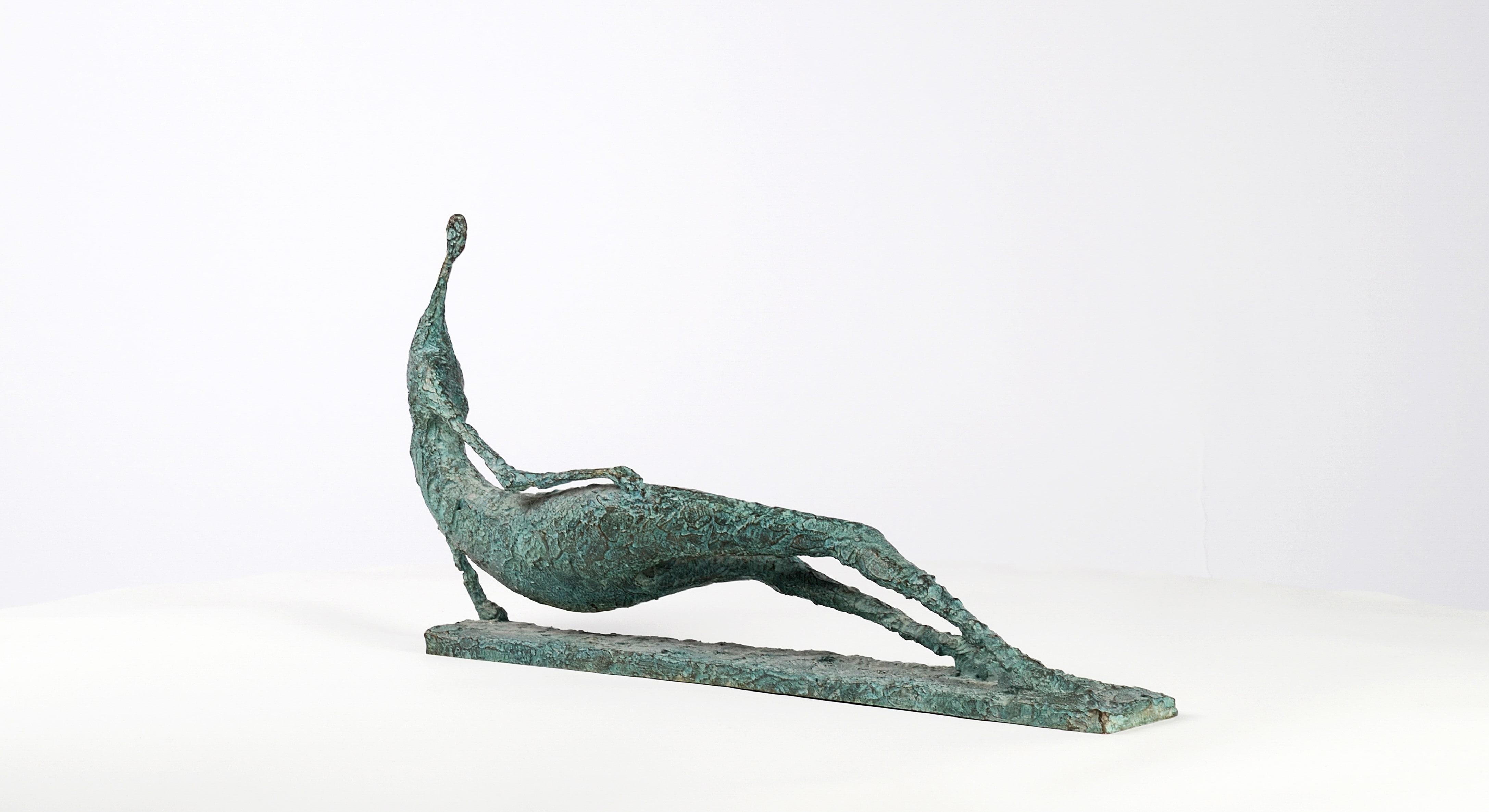 Lying Figure IV - Contemporary Bronze Sculpture - Gold Nude Sculpture by Pierre Yermia