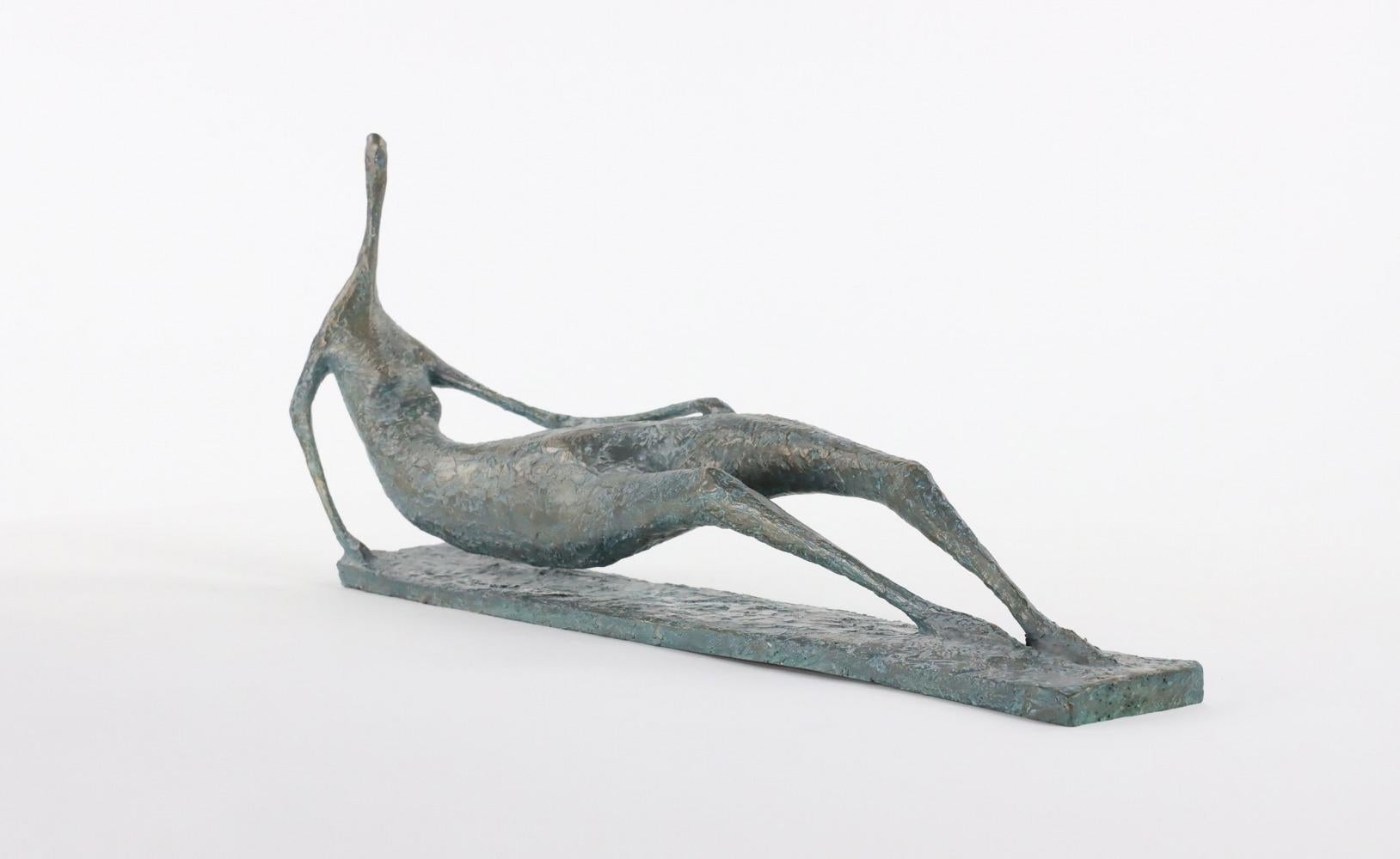 Lying Figure V is a bronze sculpture by French contemporary artist Pierre Yermia, dimensions are 22 × 53 × 9 cm (8.7 × 20.9 × 3.5 in).  
The sculpture is signed and numbered, it is part of a limited edition of 8 editions + 4 artist’s proofs, and