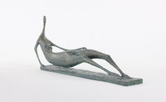 Lying Figure V by Pierre Yermia - Contemporary bronze sculpture, nude woman
