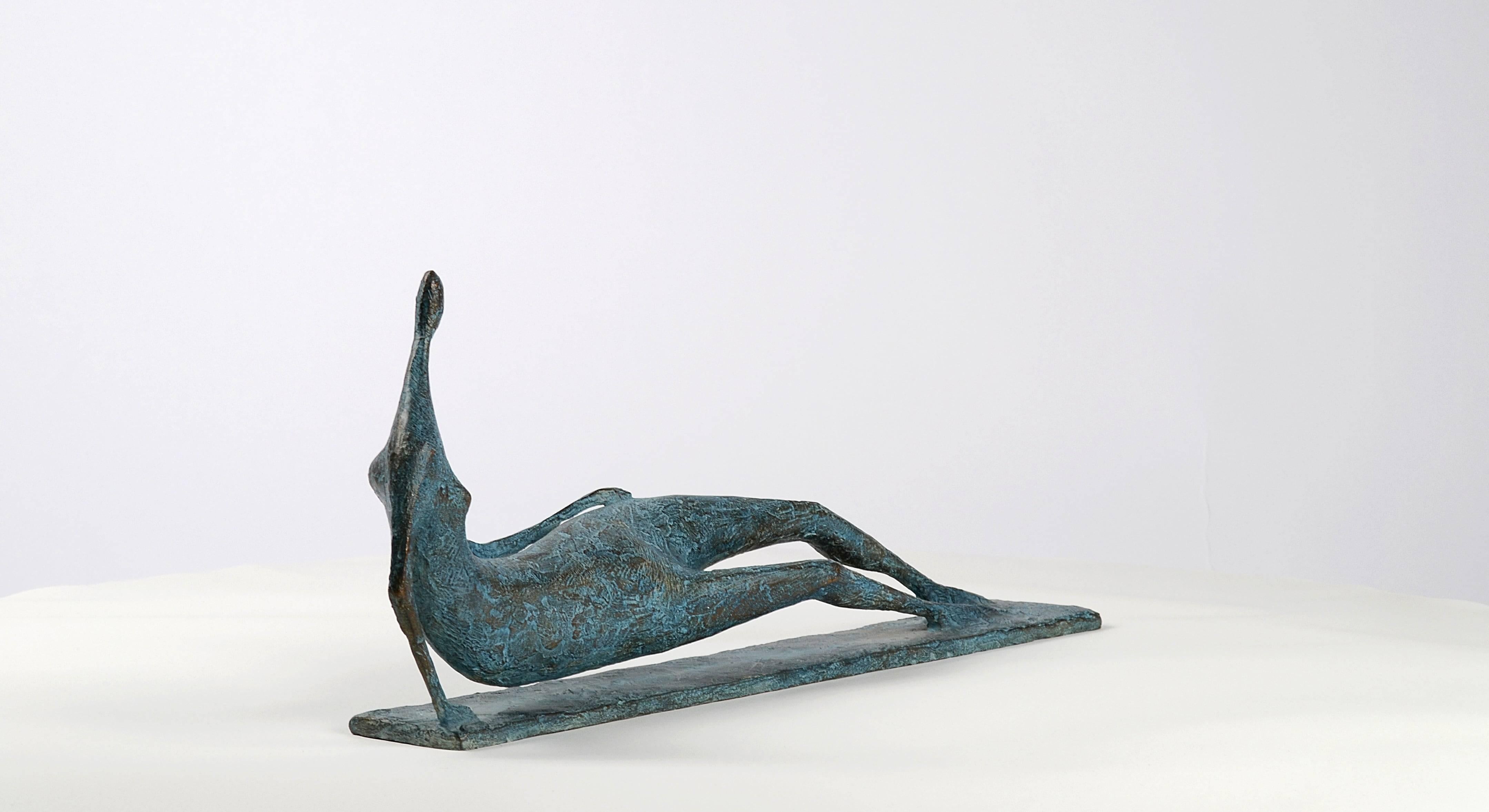 Lying Figure VI by Pierre Yermia - Contemporary bronze sculpture, female figure 2
