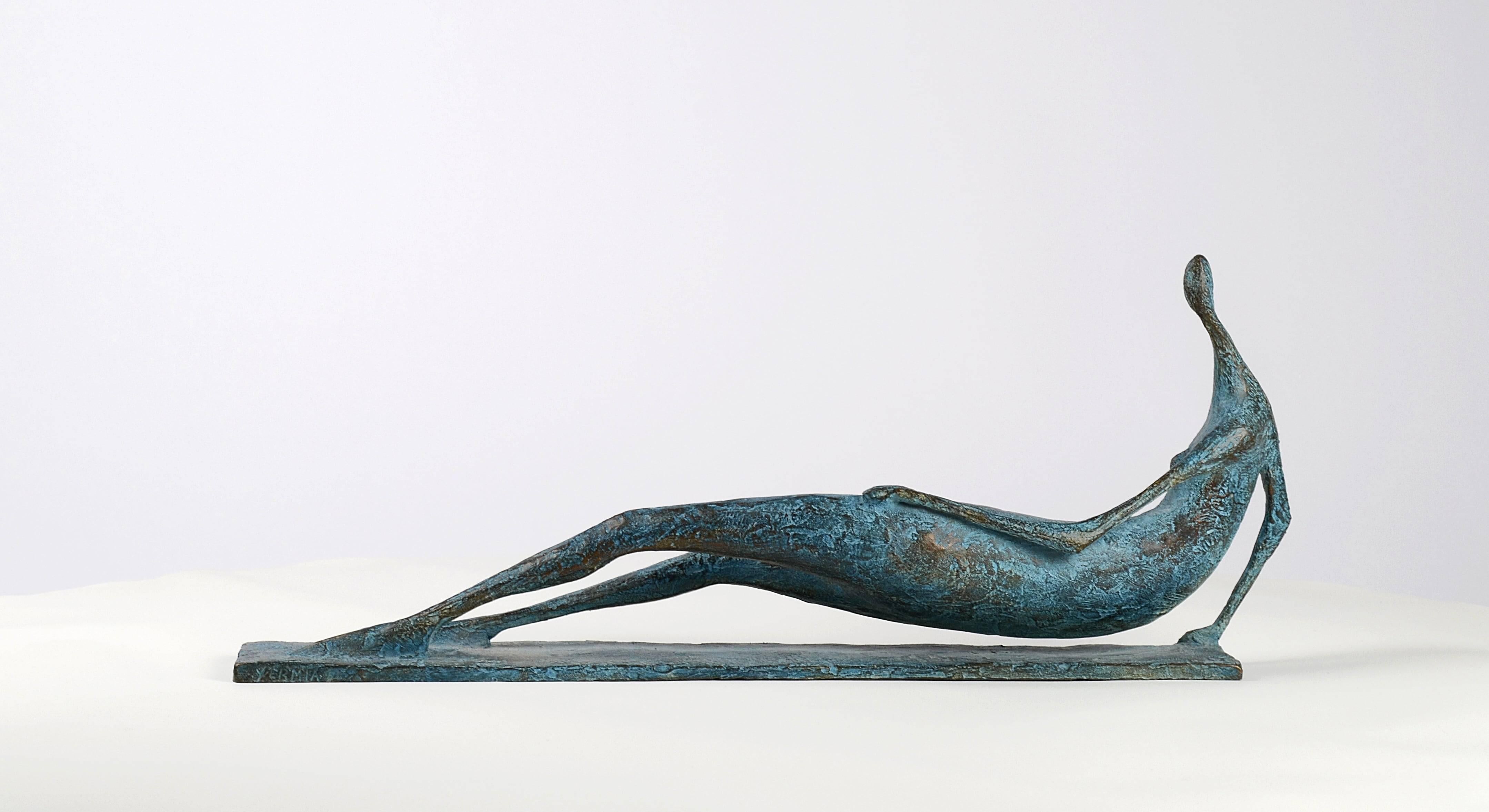 Lying Figure VI by Pierre Yermia - Contemporary bronze sculpture, female figure 5