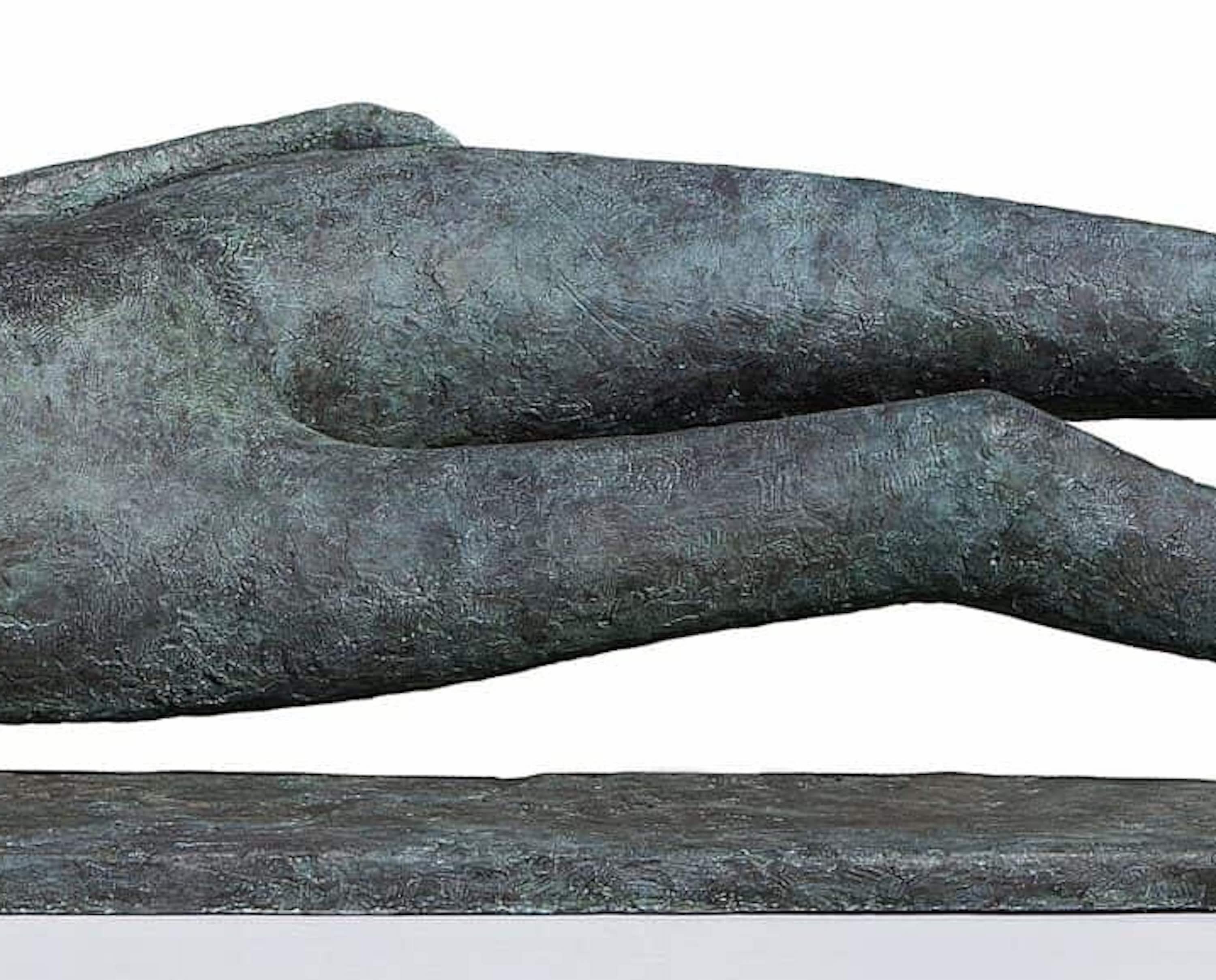 Monumental Lying Figure by Pierre Yermia - Large bronze sculpture, nude torso 3