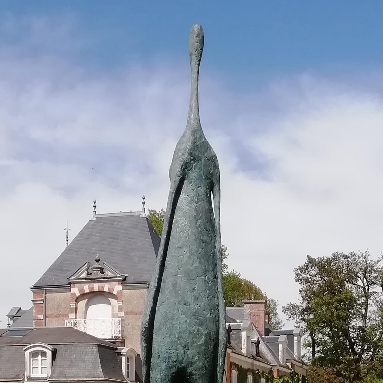 Monumental Standing Figure II by P. Yermia - Large bronze sculpture, outdoor art For Sale 1