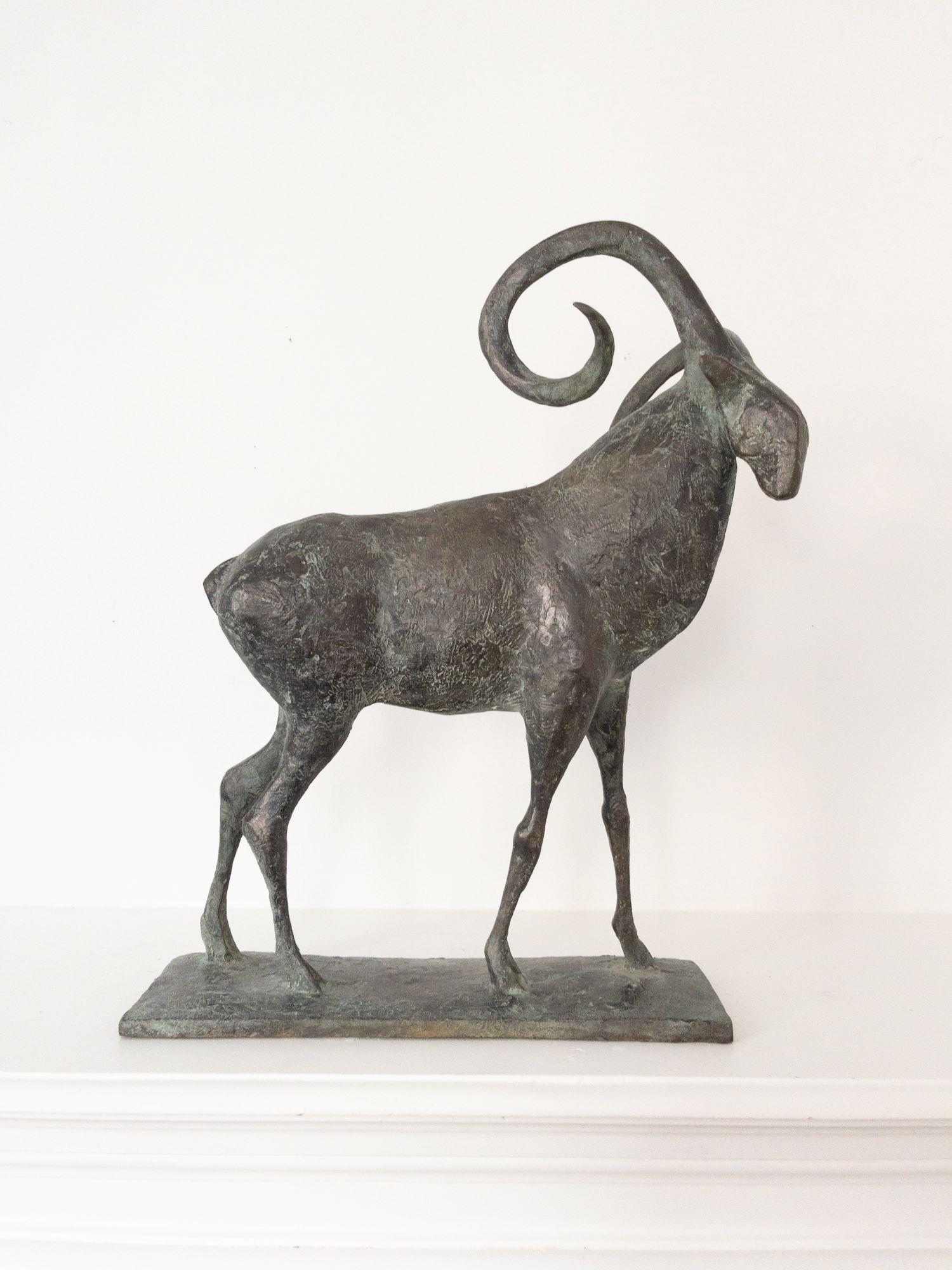Mouflon I is a bronze sculpture by French contemporary artist Pierre Yermia, dimensions are 55 × 45 × 23 cm (21.7 × 17.7 × 9.1 in). 
The sculpture is signed and numbered, it is part of a limited edition of 8 editions + 4 artist’s proofs, and comes