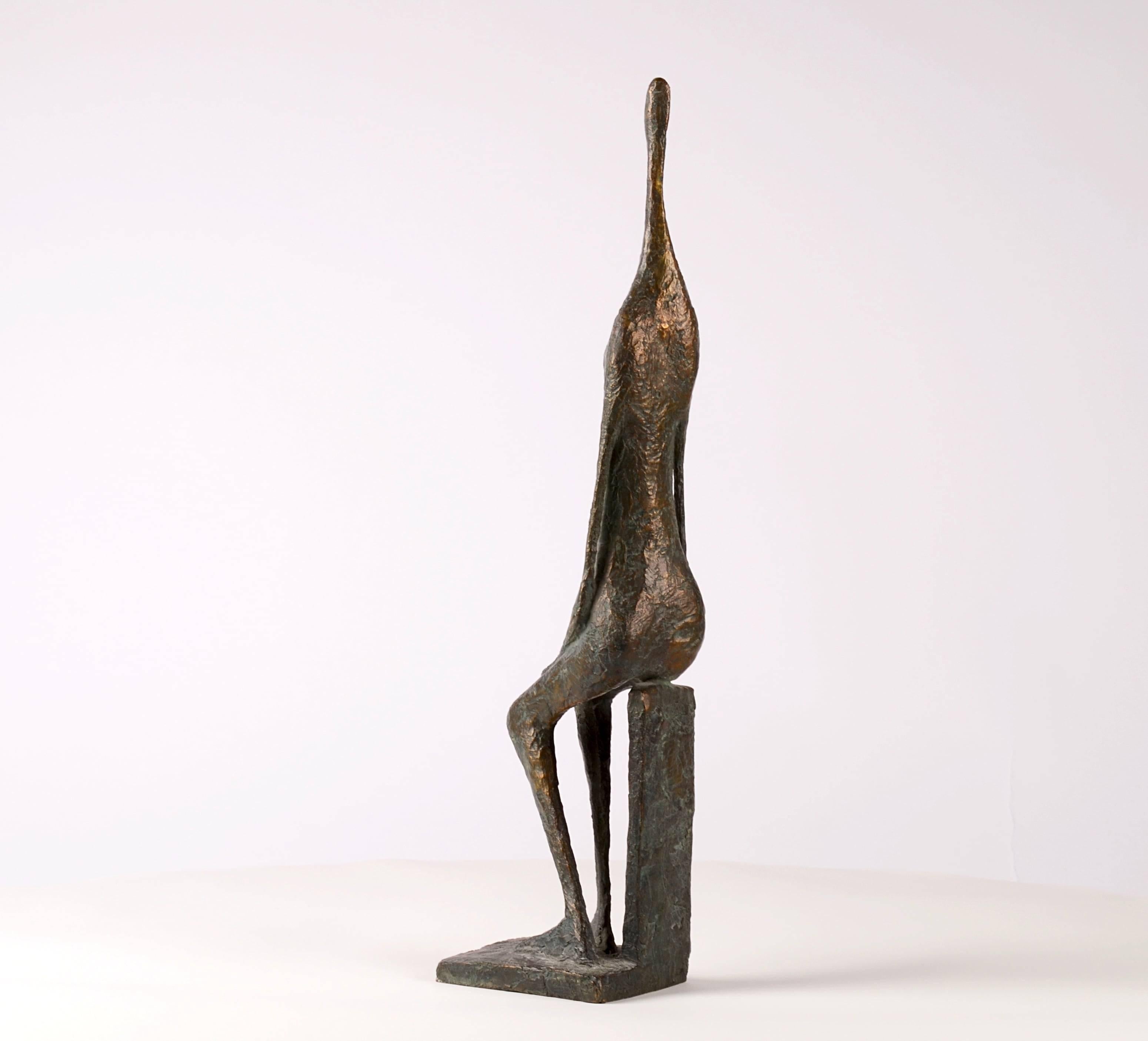 Seated Figure XII by Pierre Yermia - Contemporary bronze sculpture, human, dark For Sale 3