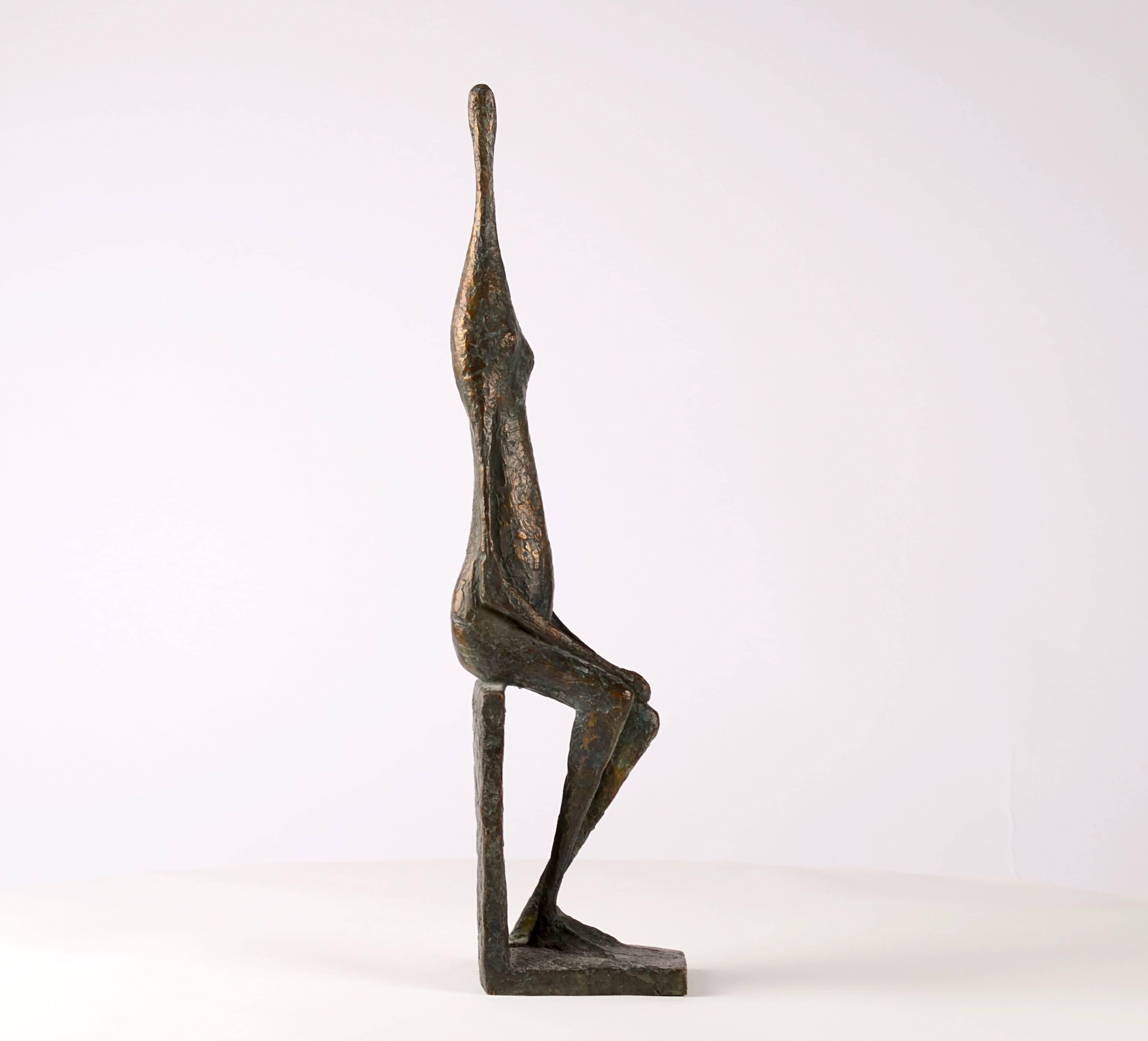 Seated Figure XII by Pierre Yermia - Contemporary bronze sculpture, human, dark For Sale 6