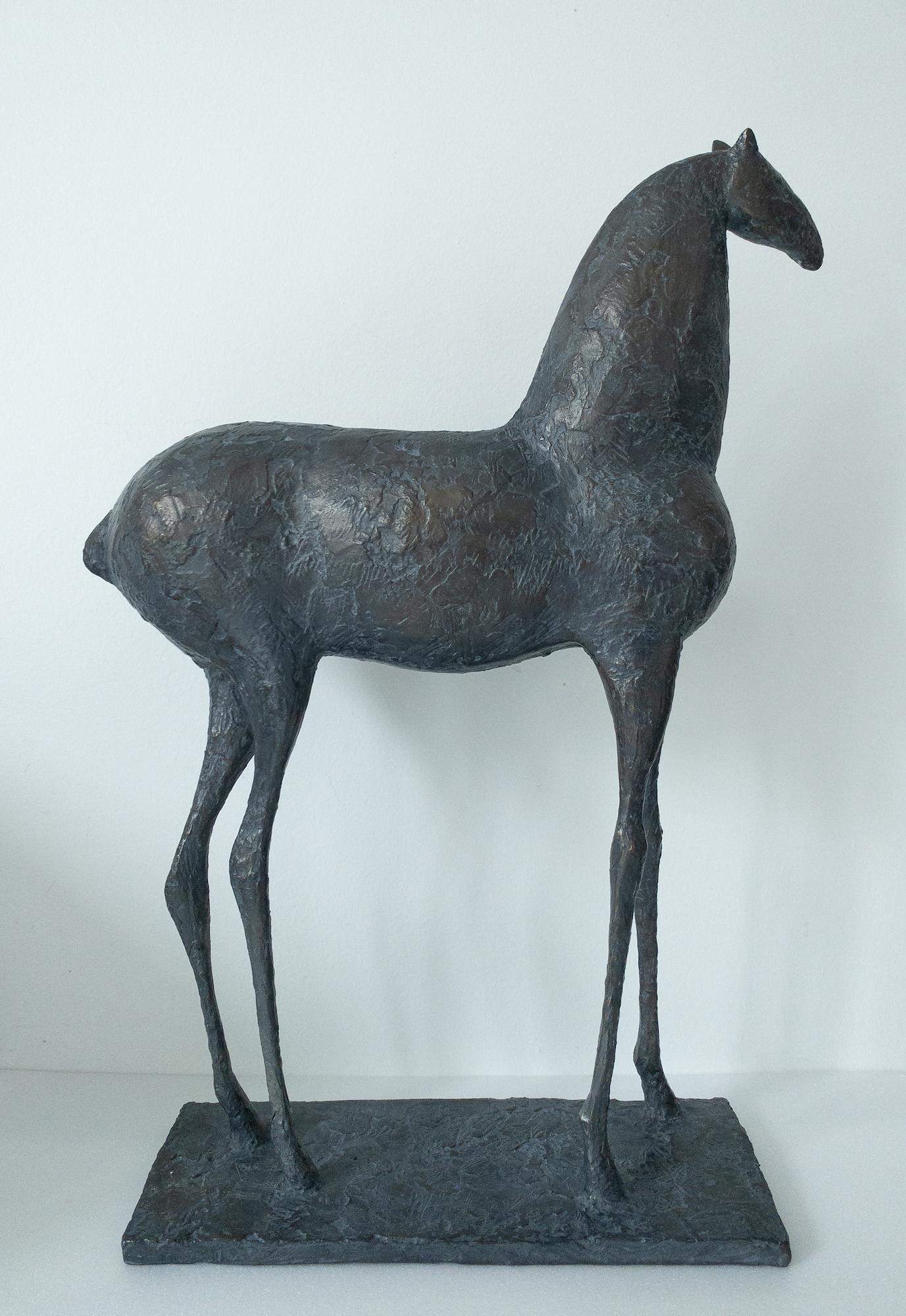 Piccolo cavallo II di Pierre Yermia - Scultura animale in bronzo, elegante, libera e selvaggia in vendita 10