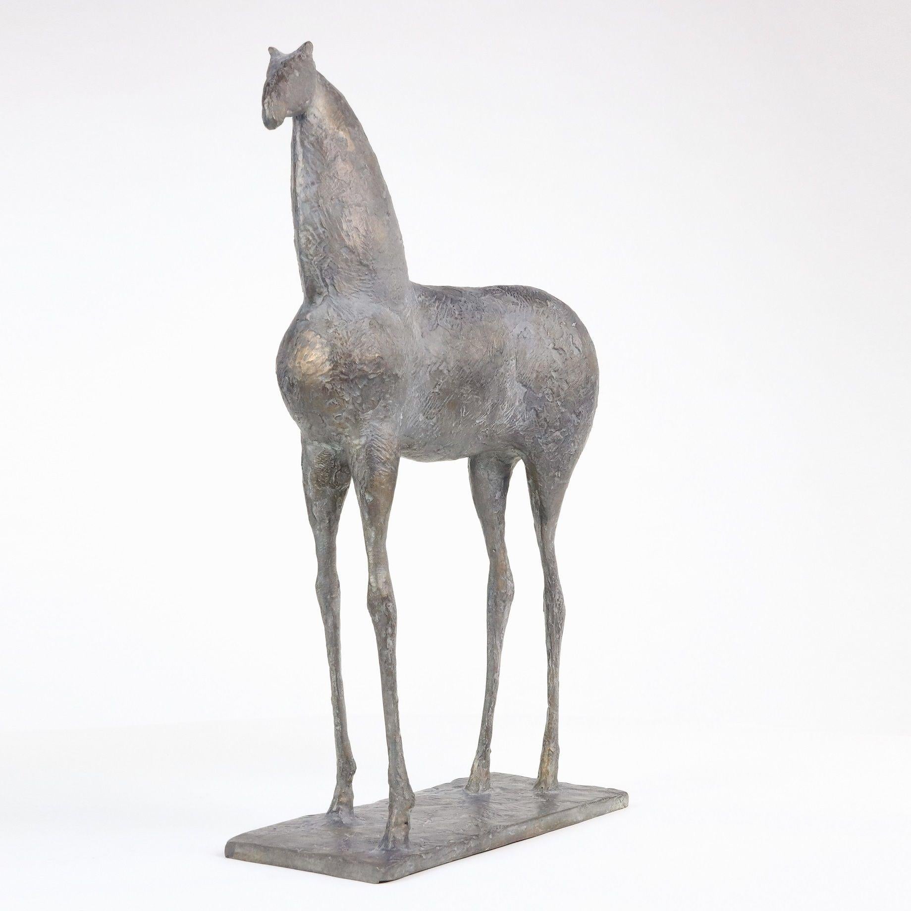 Piccolo cavallo II di Pierre Yermia - Scultura animale in bronzo, elegante, libera e selvaggia in vendita 2