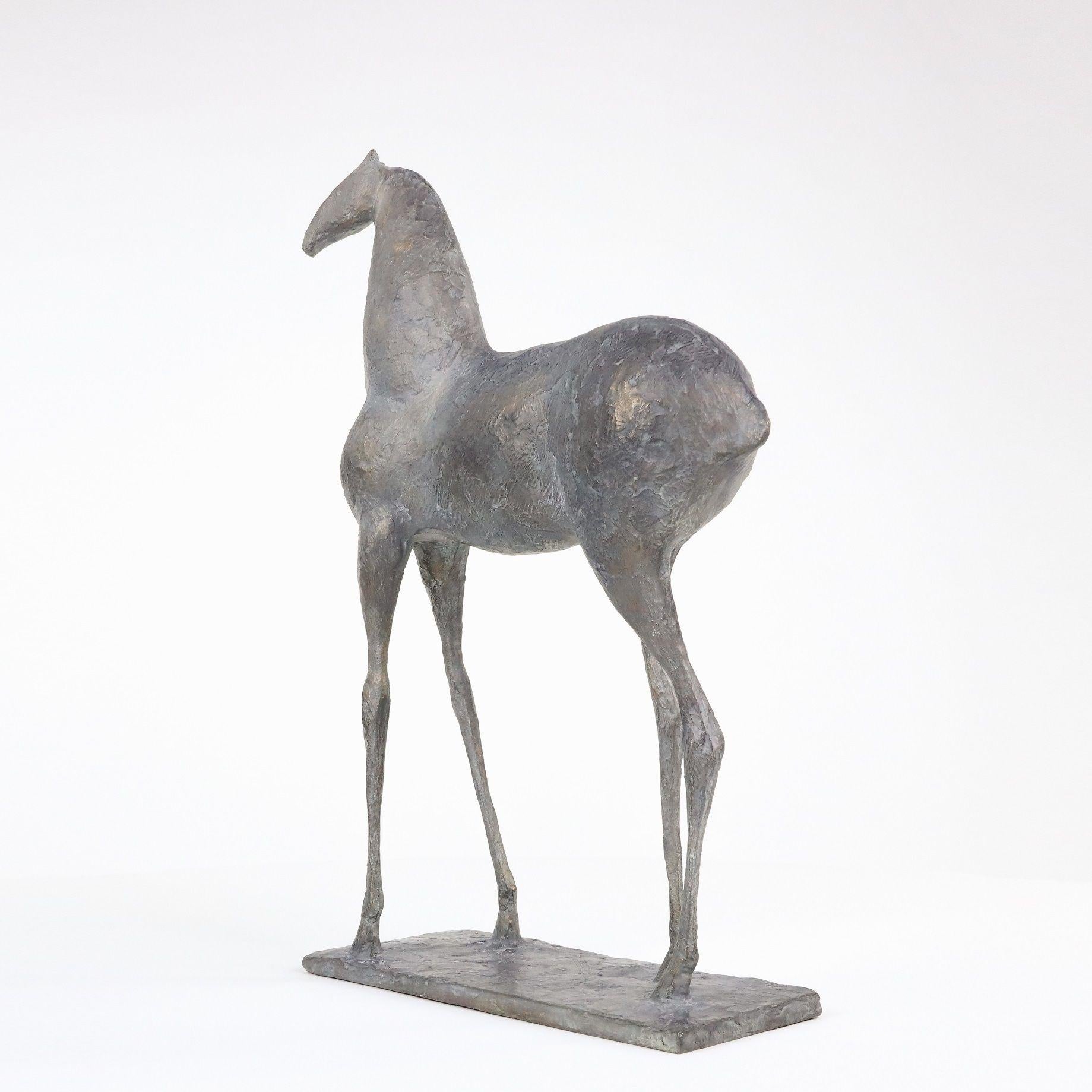 Piccolo cavallo II di Pierre Yermia - Scultura animale in bronzo, elegante, libera e selvaggia in vendita 3