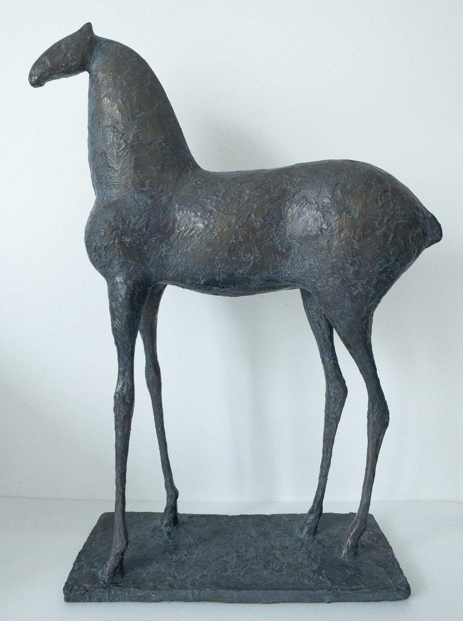 Piccolo cavallo II di Pierre Yermia - Scultura animale in bronzo, elegante, libera e selvaggia in vendita 6