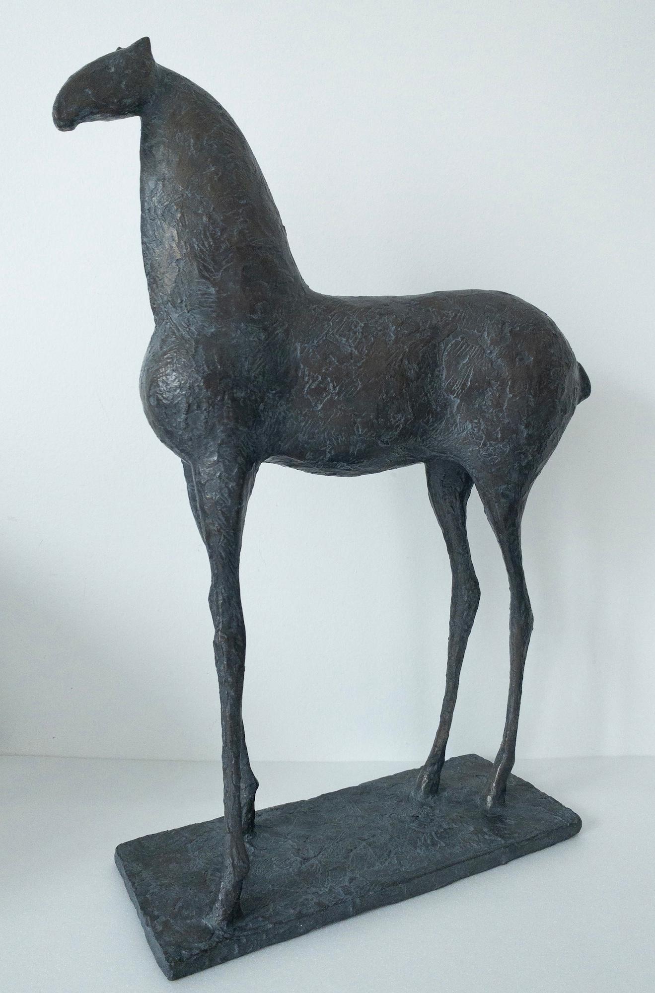 Piccolo cavallo II di Pierre Yermia - Scultura animale in bronzo, elegante, libera e selvaggia in vendita 7