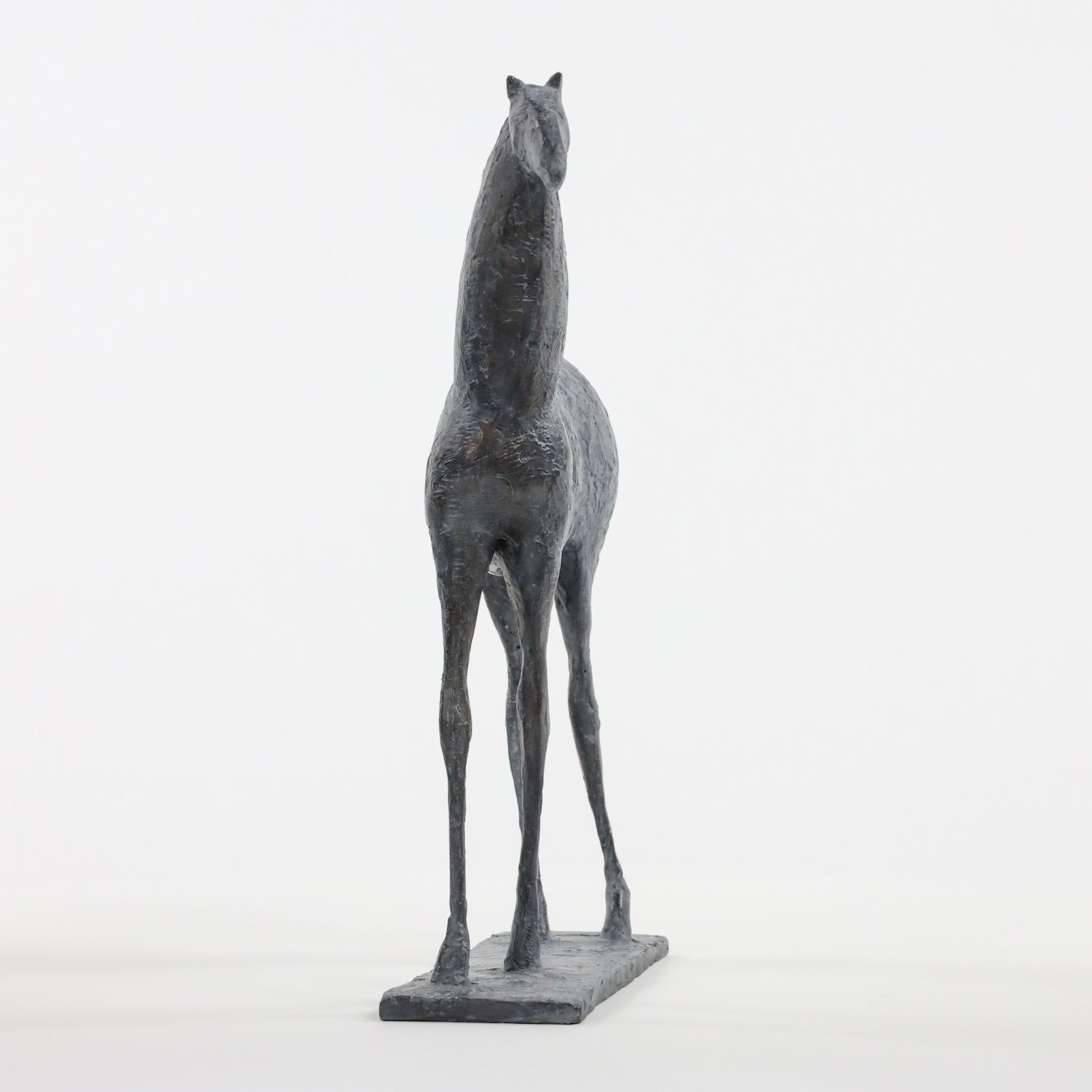 Petit cheval III par Pierre Yermia - Sculpture animalière en bronze, élégante, patine foncée en vente 2
