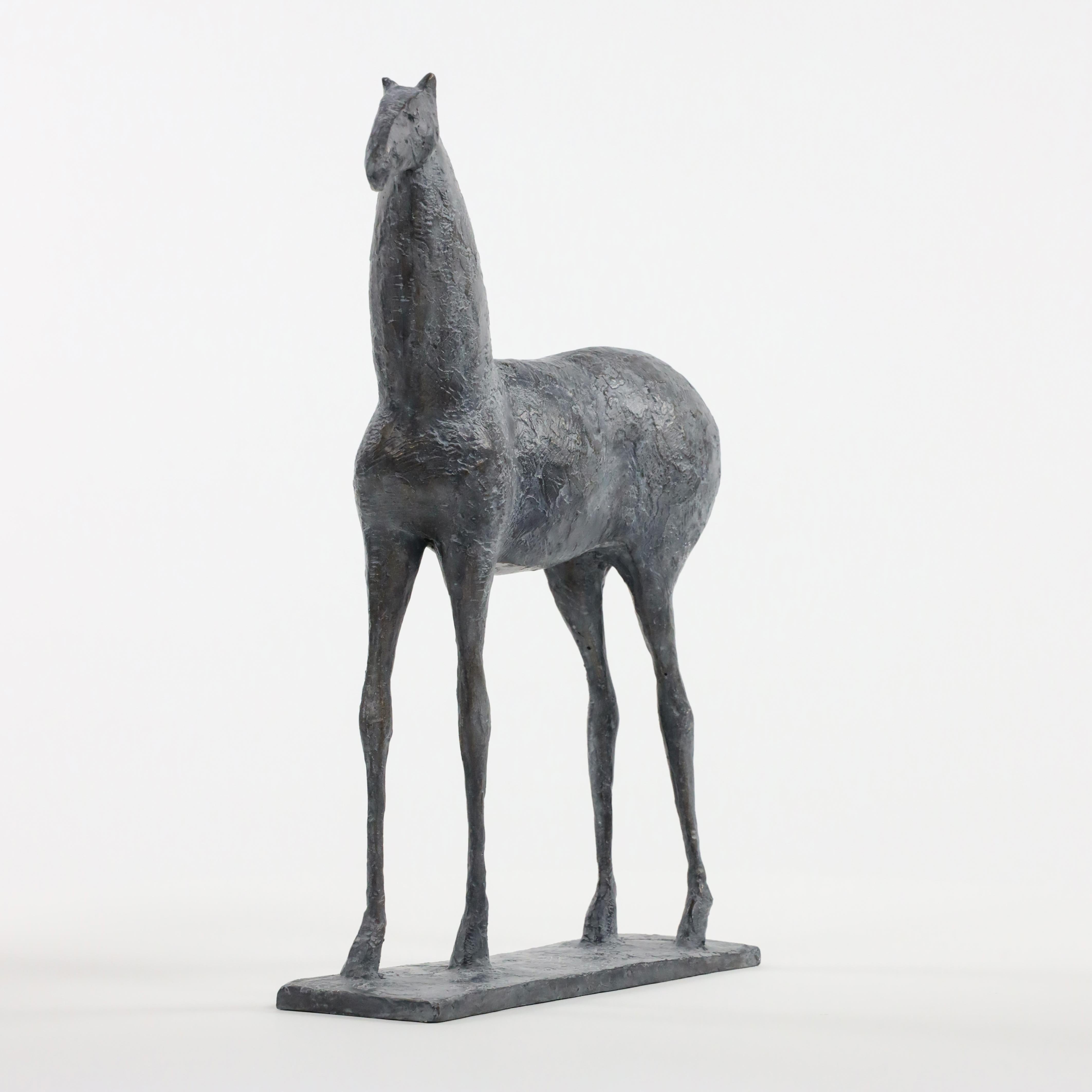 Caballo pequeño III de Pierre Yermia - Escultura animal de bronce, elegante, pátina oscura en venta 5