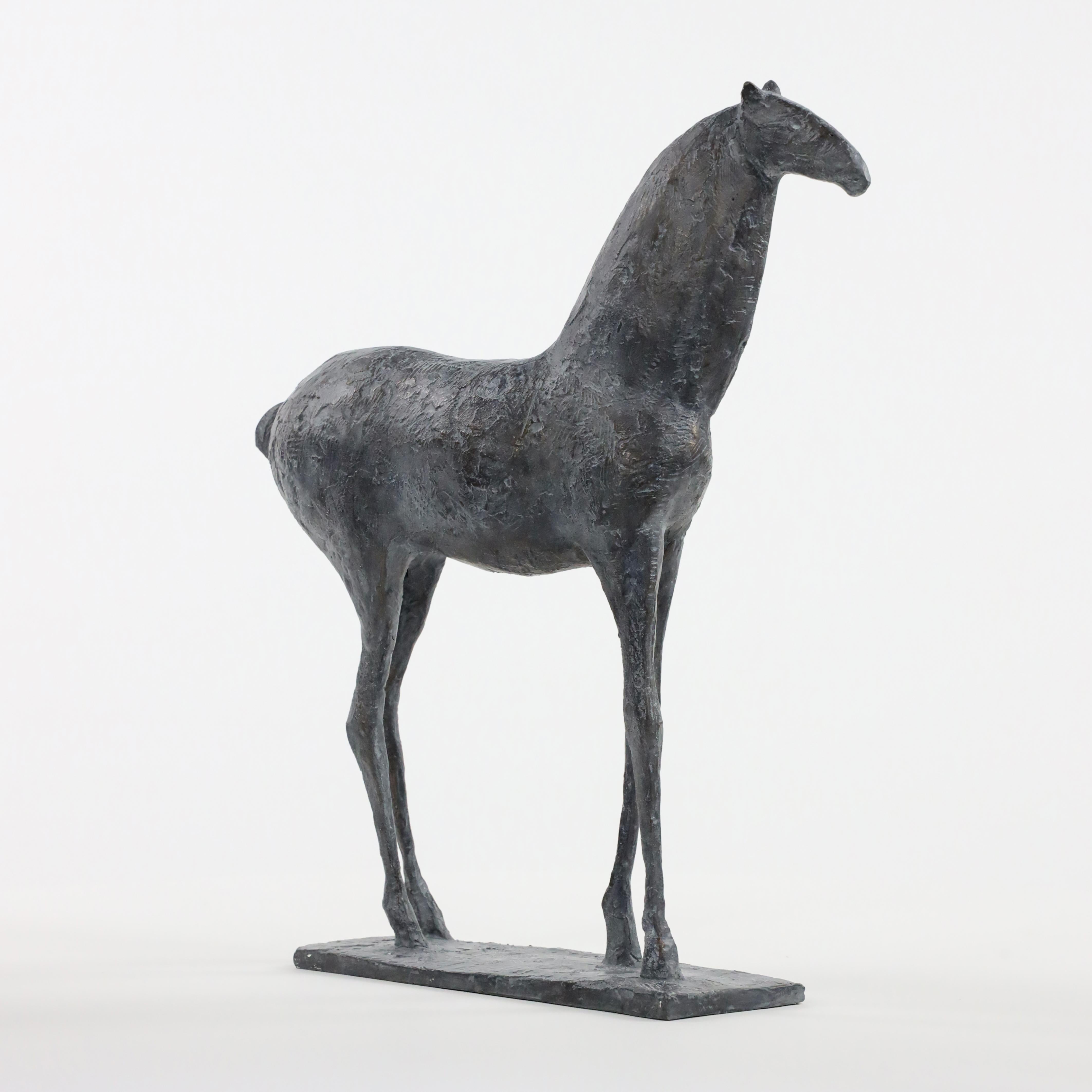 Caballo pequeño III de Pierre Yermia - Escultura animal de bronce, elegante, pátina oscura en venta 6